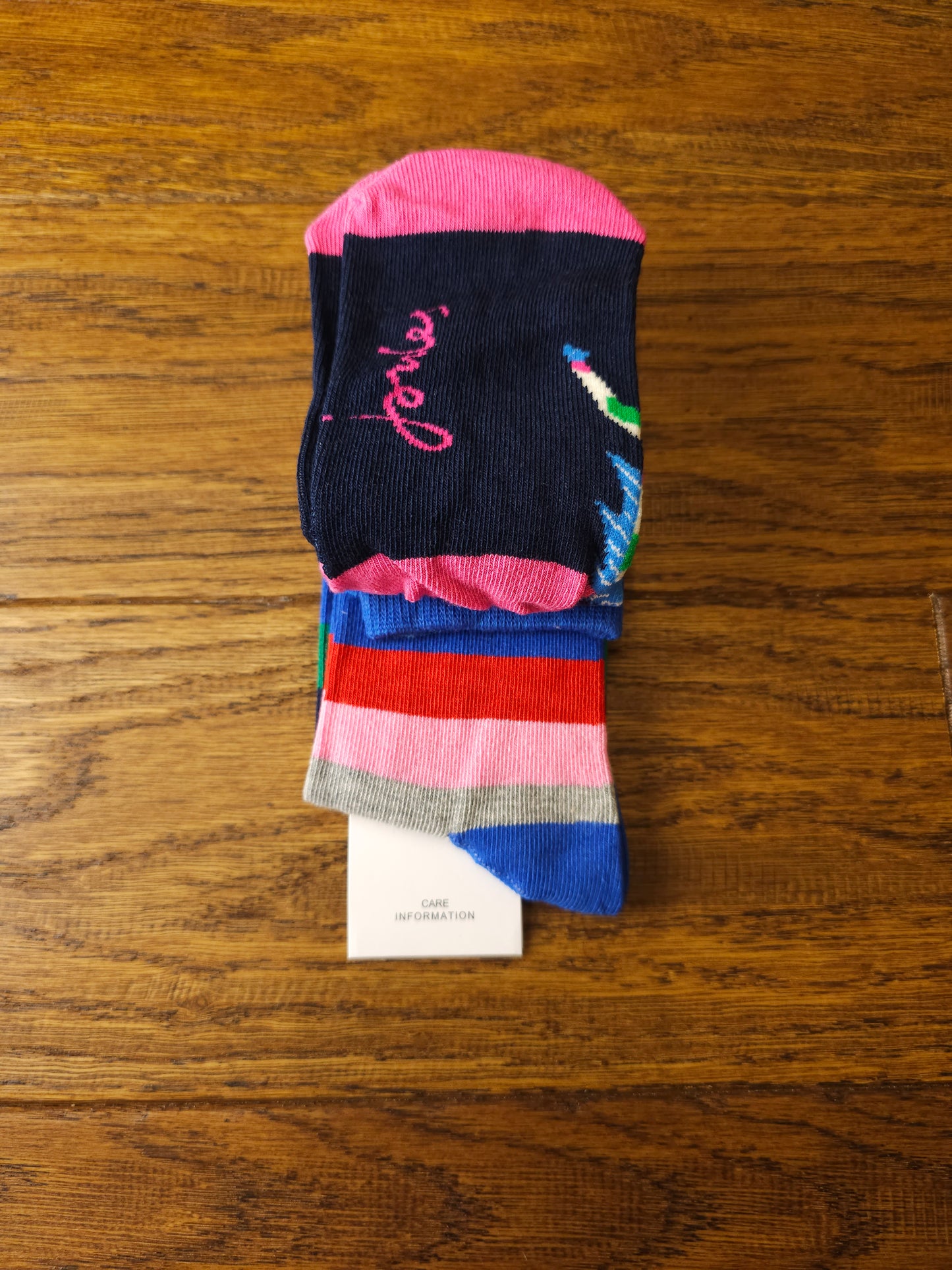 Joules 2x Party Horse and Stripe Bamboo Socks UK 6-8.5 Infant, UK 9-12 Infant