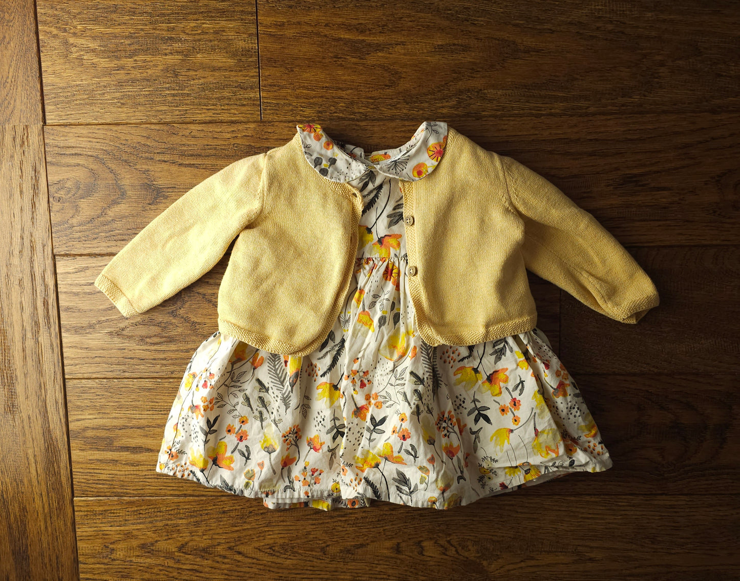 Next Collared Floral Dress with Cardigan