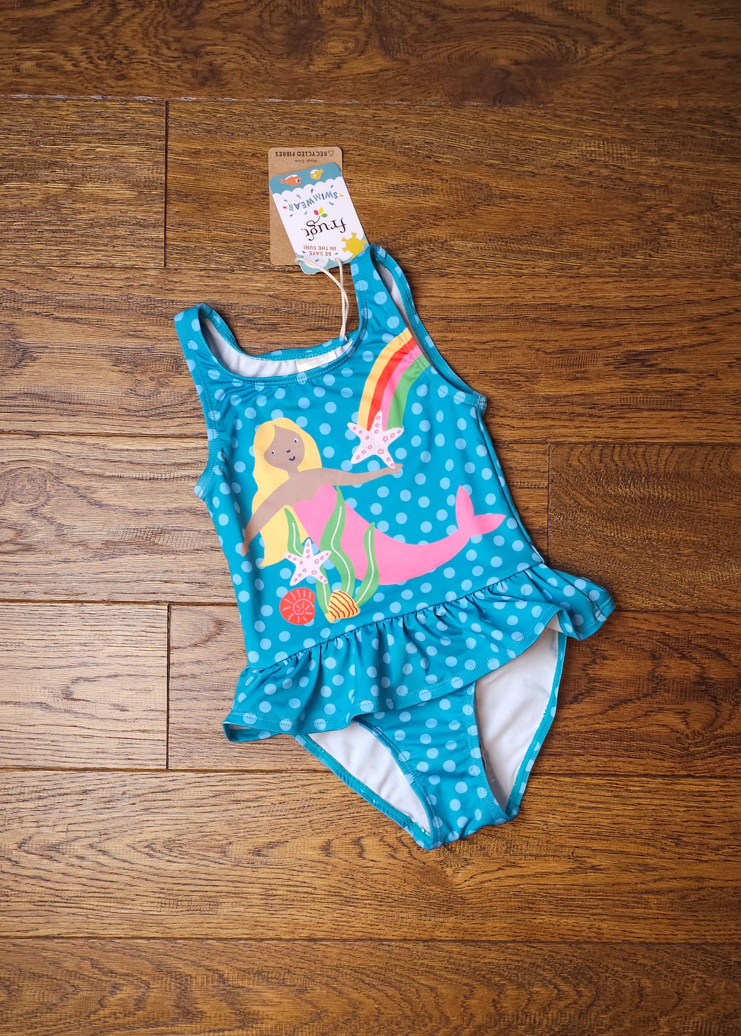 Frugi Rainbow Mermaid Swimming Costume Swimsuit 12-18 Months