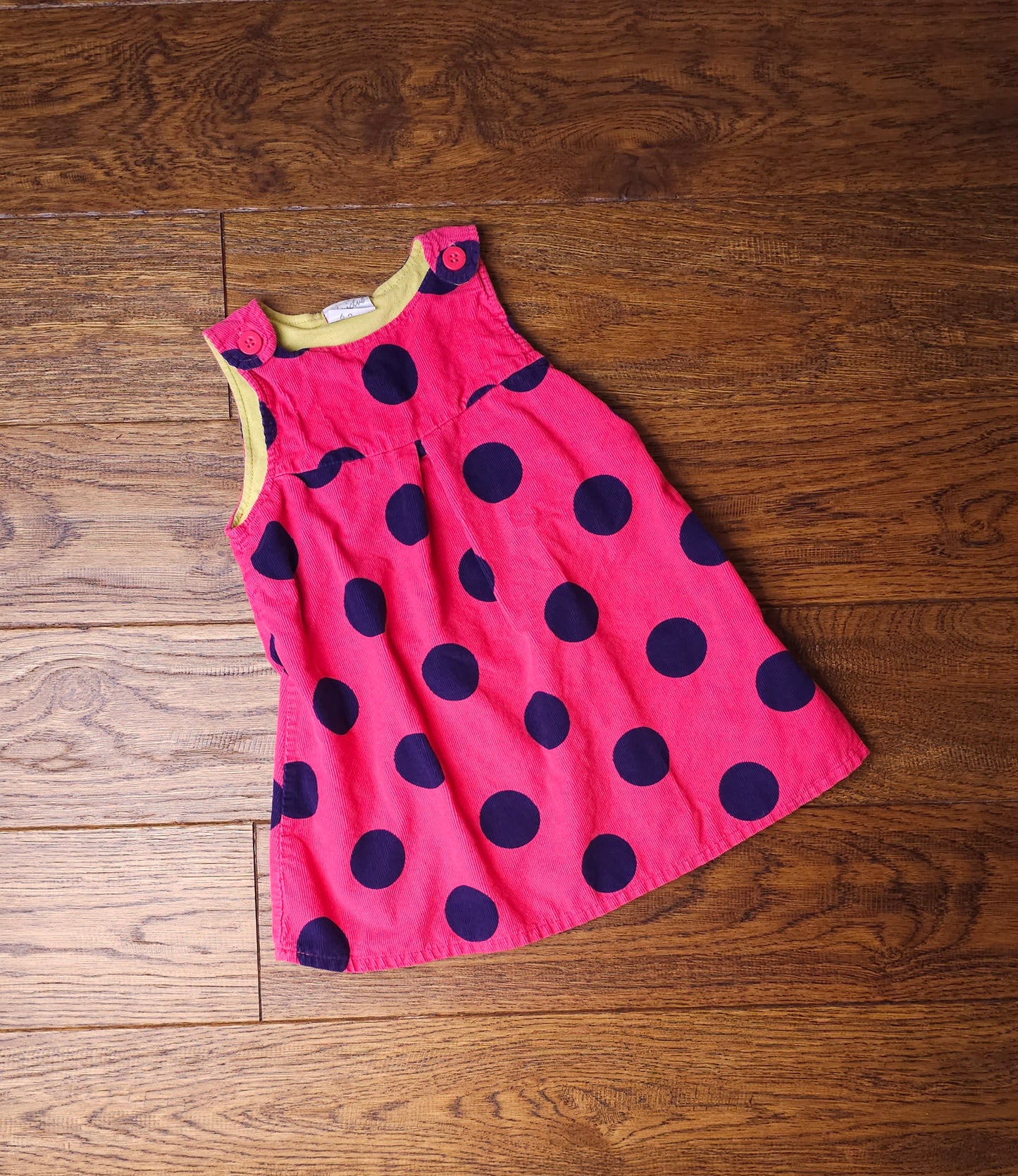 Mini Club Polkadot Cord Dress 6-9 Months.