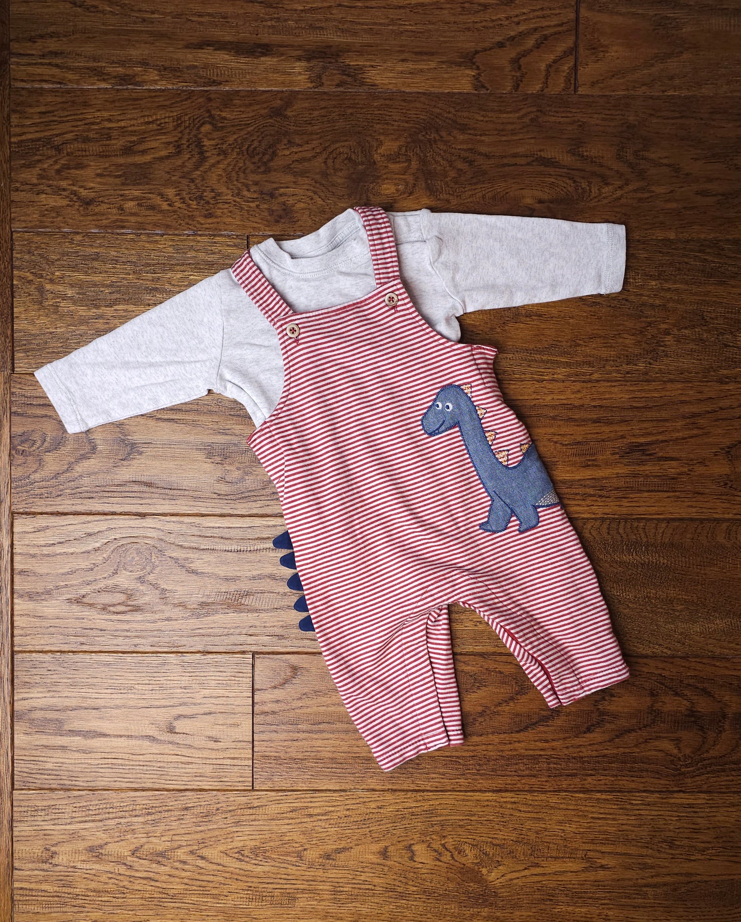 Marks and Spencer Dinosaur Dungaree Outfit Set 0-3 Months