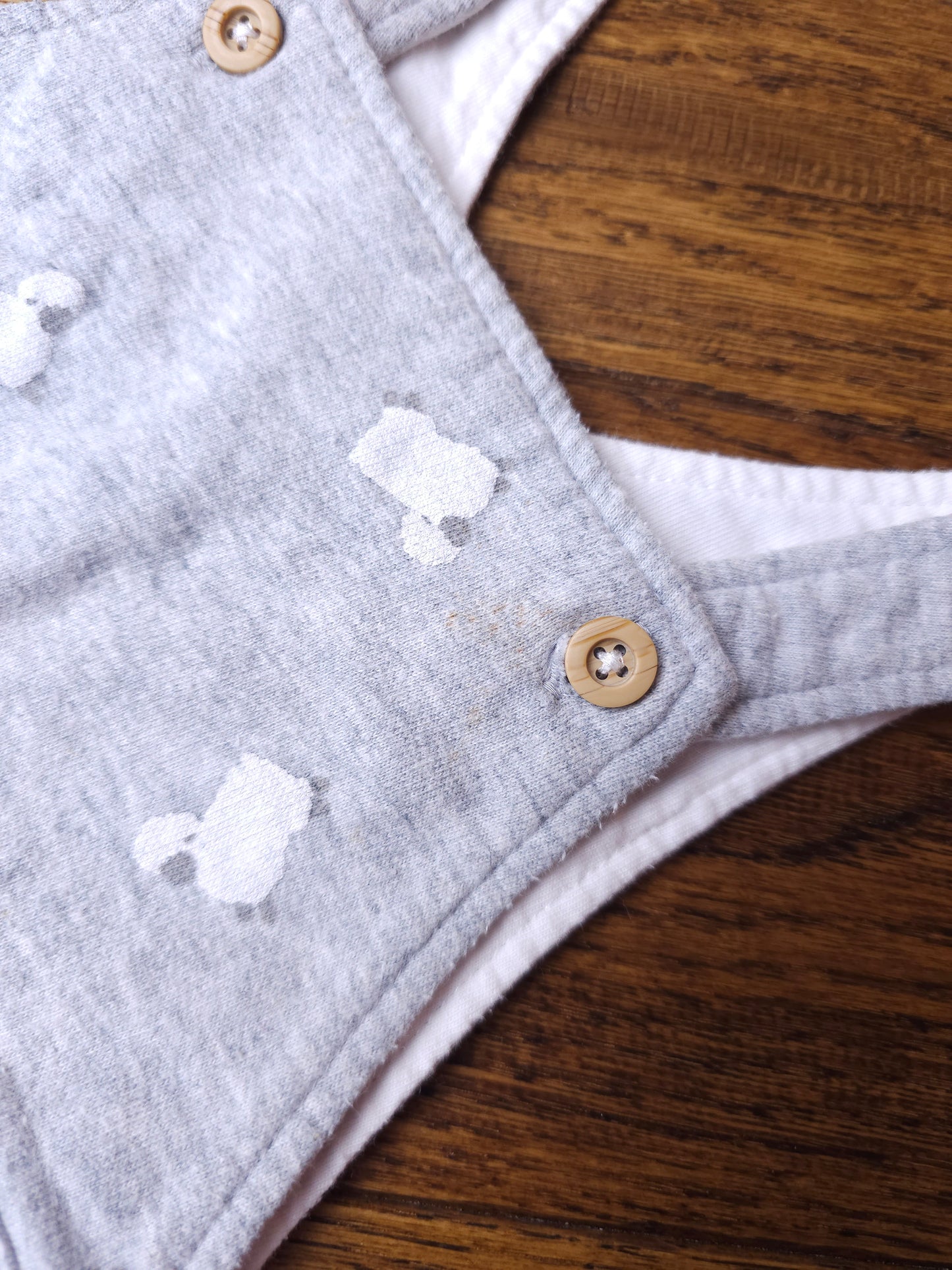 The White Company 100% Cotton Shortie Sheep Dungarees 9-12 Months