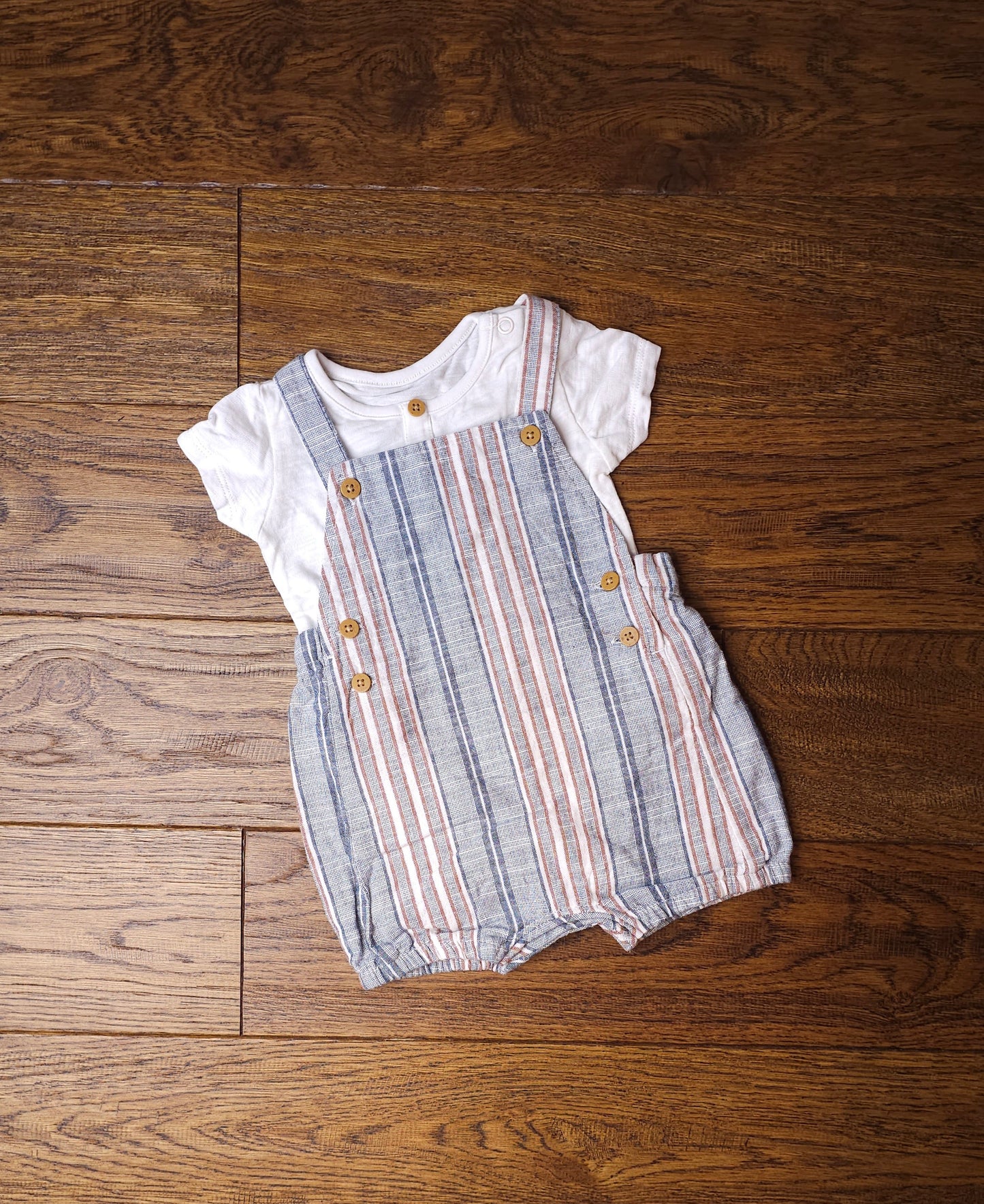 George 100% Cotton Short Dungaree Outfit 0-3 Months