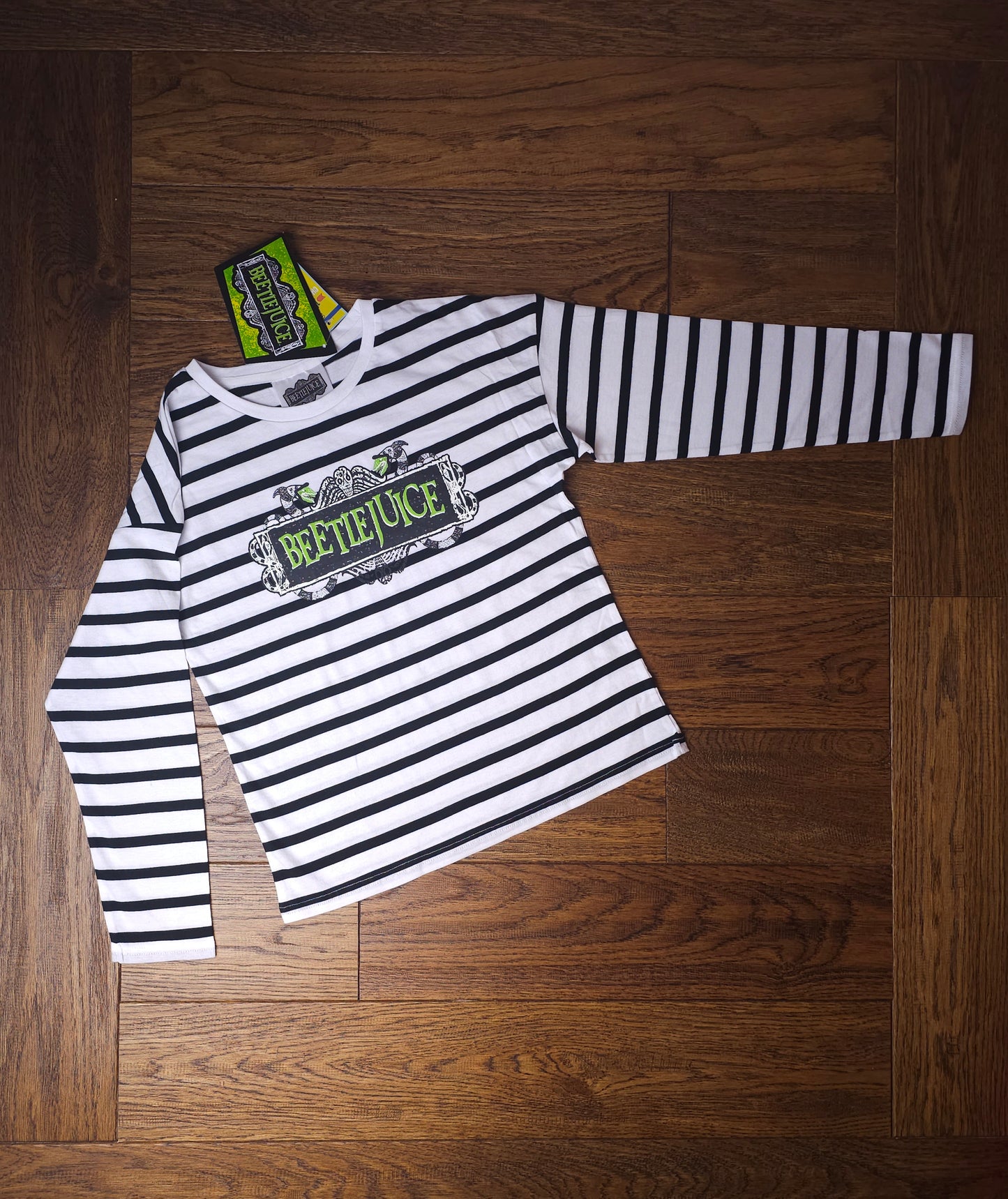 Matalan Official Beetlejuice Glow In The Dark Halloween Top 8 Years, 9 Years, 10 Years, 11 Years, 12 Years, 13 Years