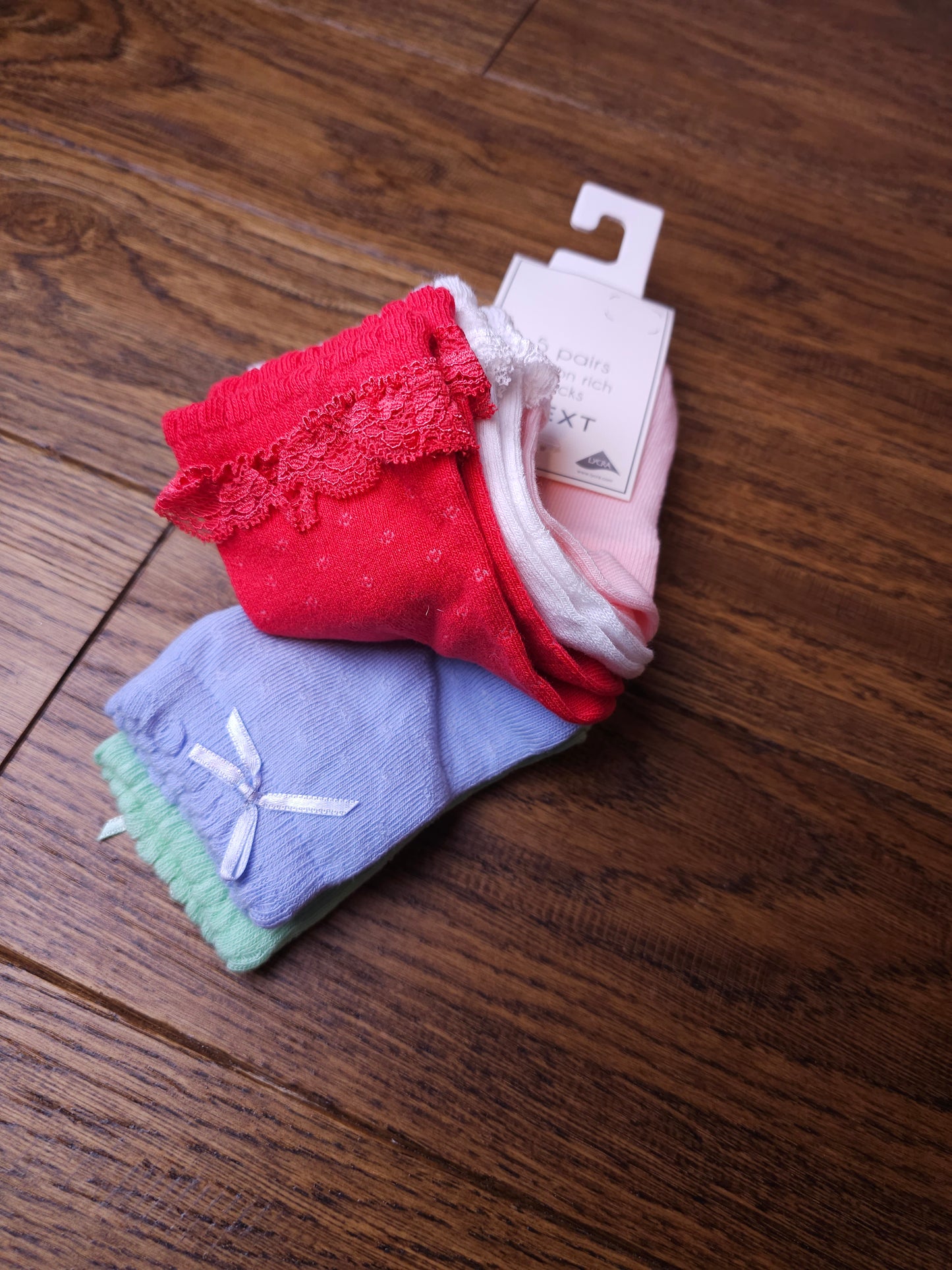 Next 5x Cotton Rich Socks UK 6-8.5 Infant, UK 9-12 Infant