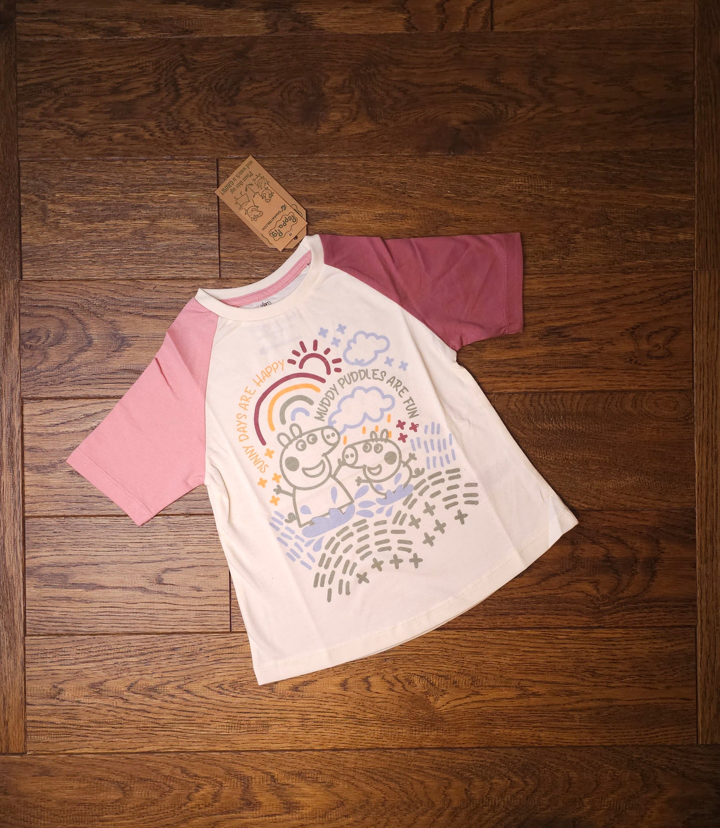 Official Peppa Pig Muddy Puddles T-Shirt Top 18-24 Months, 2-3 Years, 3-4 Years, 4-5 Years