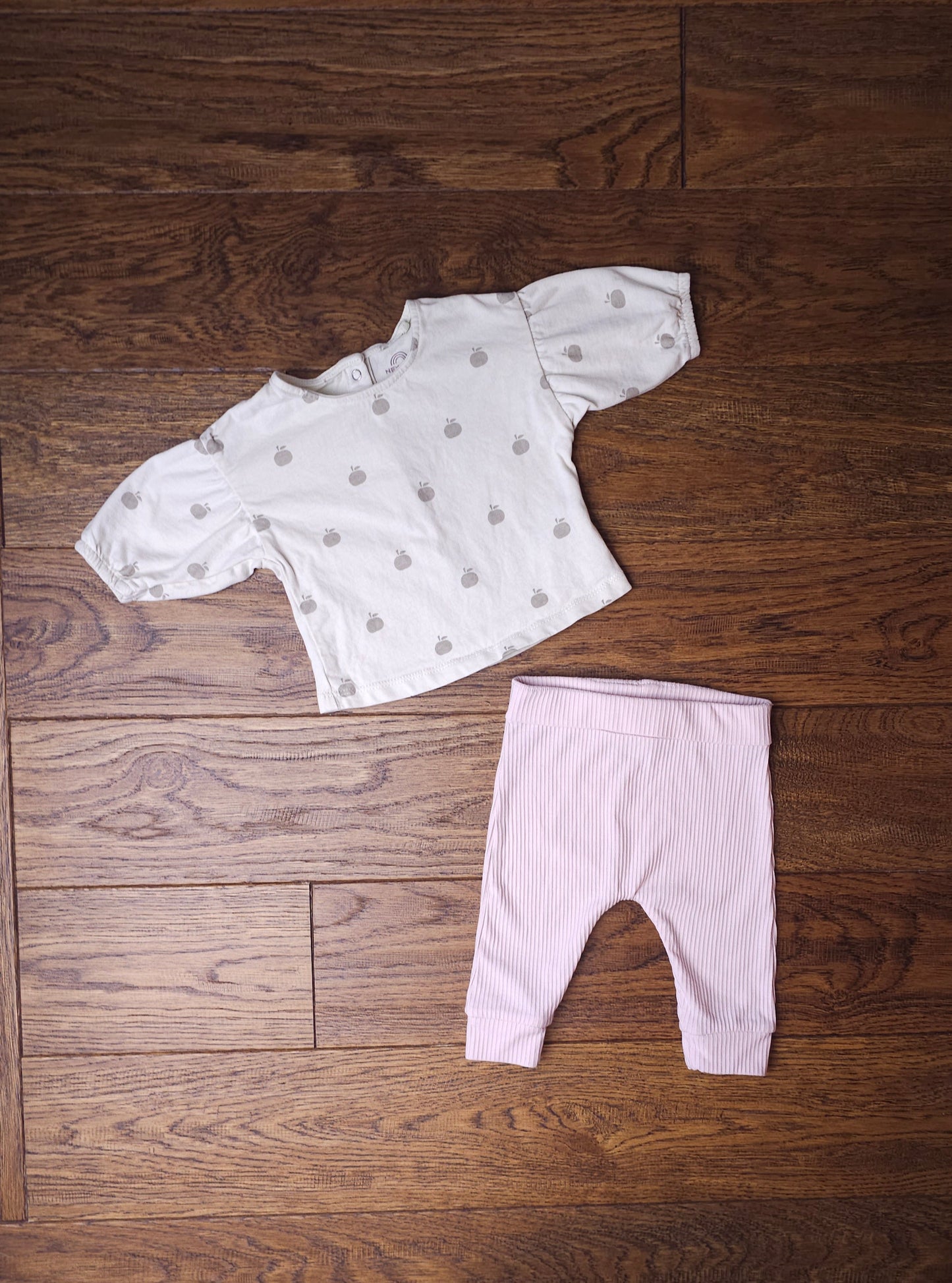 Next Apple Print Top and Ribbed Leggings Outfit Set Up To 1 Month