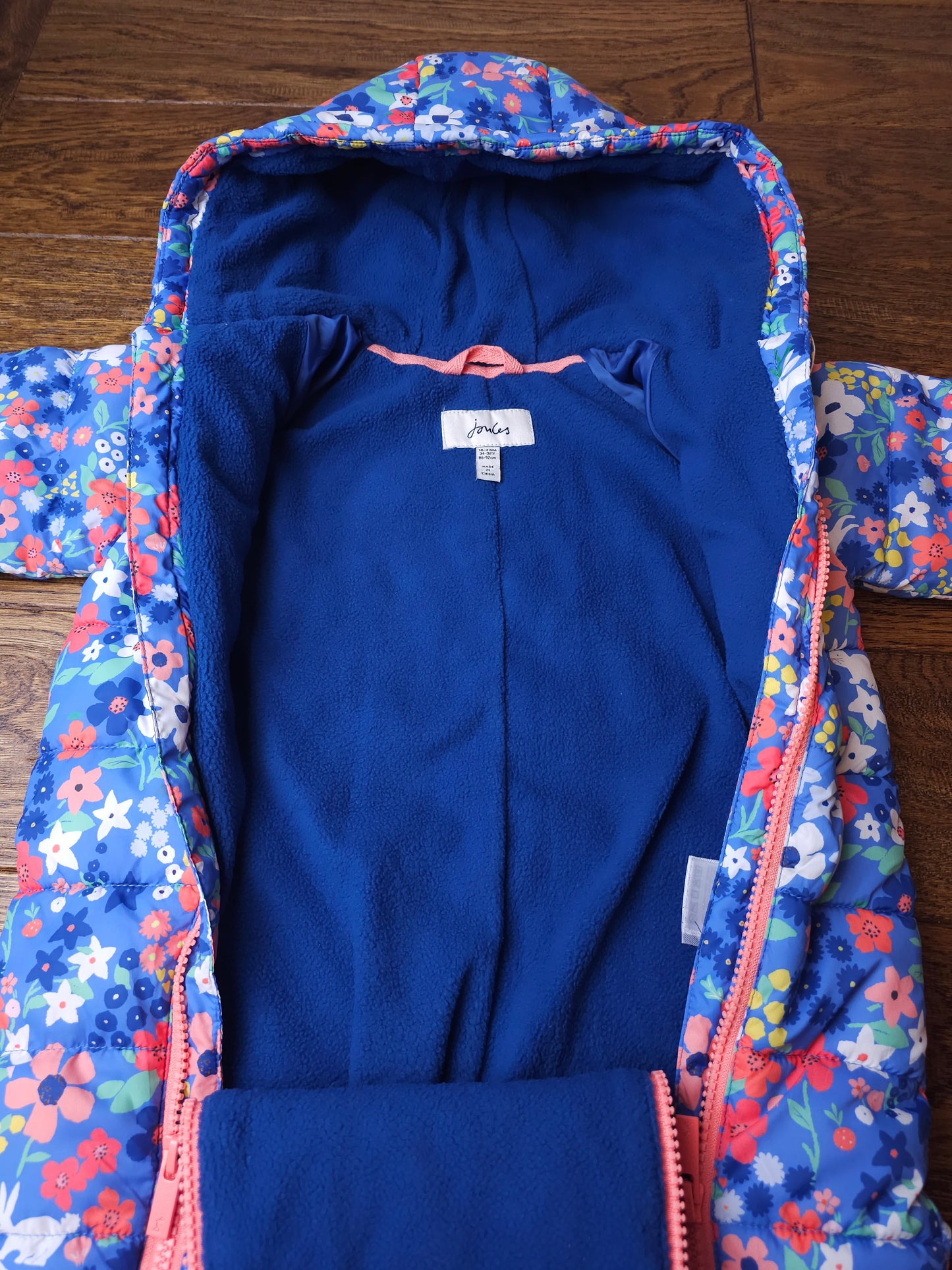 Joules Floral Snowsuit Pramsuit 12-18 Months., 18-24 Months