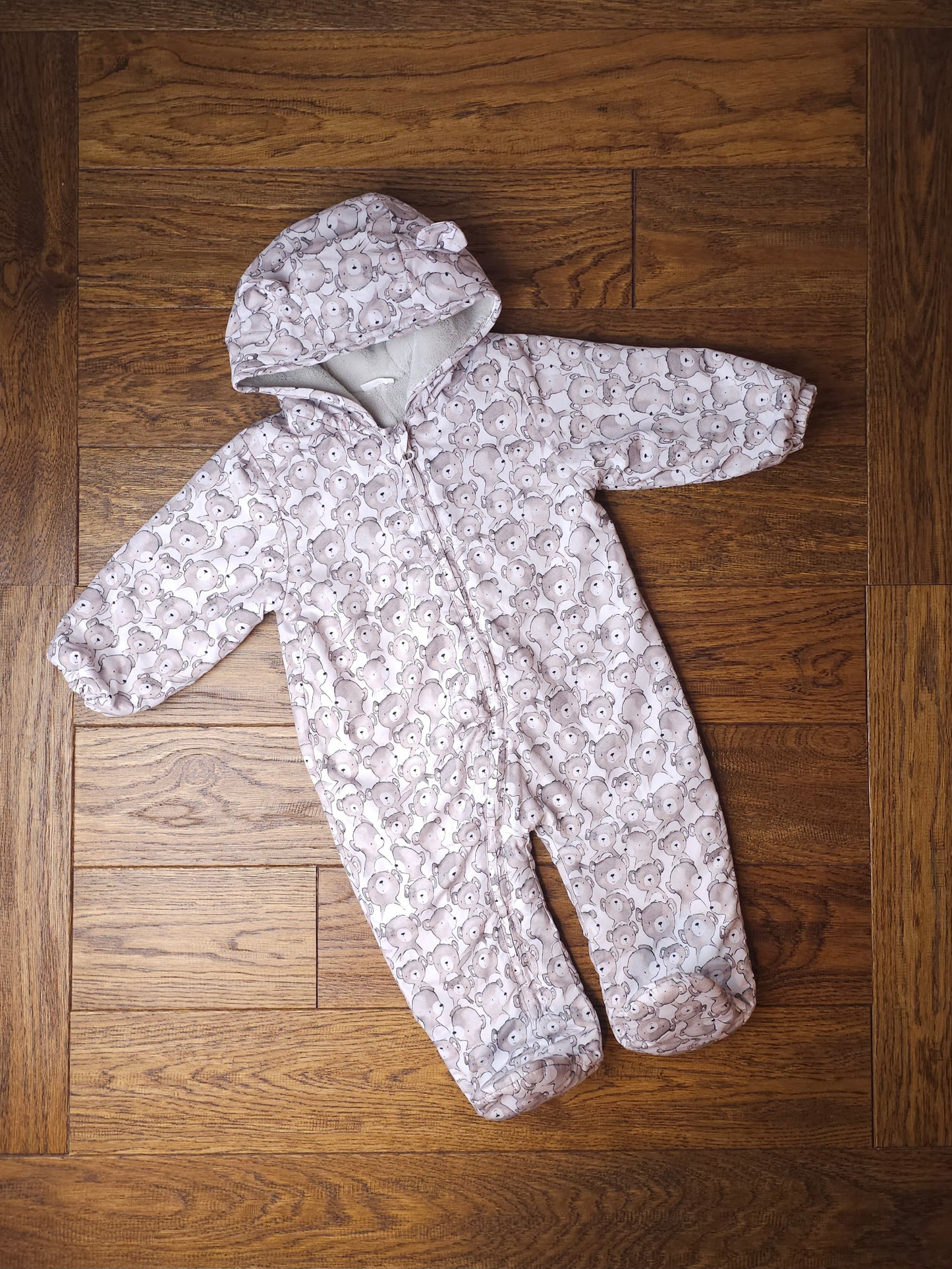 Next Fleece Lined Bear Pramsuit Snowsuit 9-12 Months