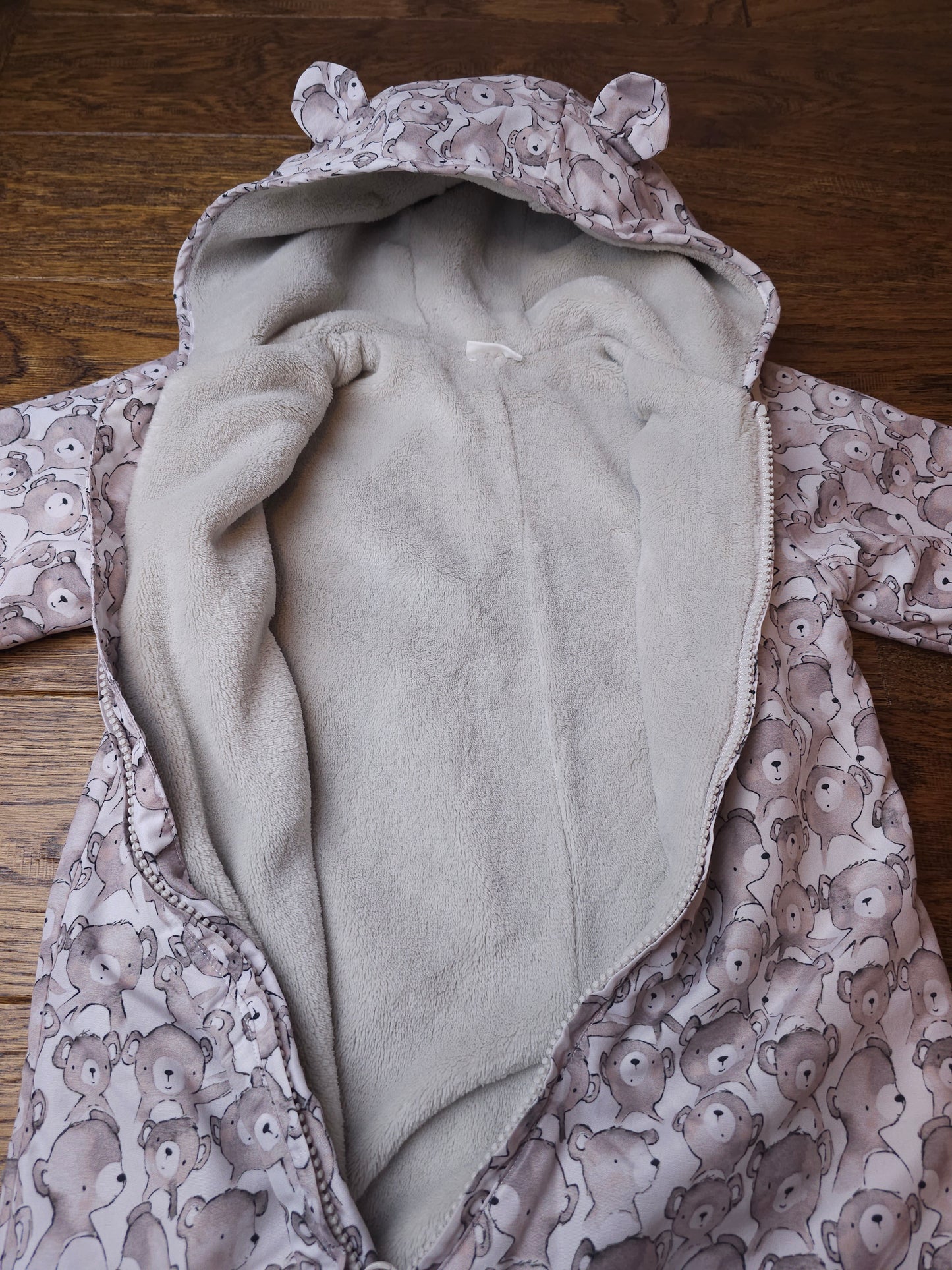 Next Fleece Lined Bear Pramsuit Snowsuit 9-12 Months
