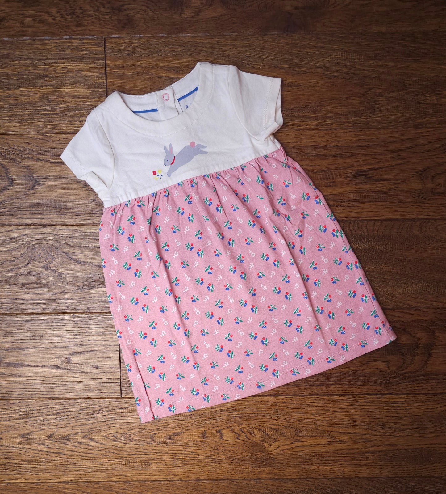 Boden Floral Bunny Rabbit Berry Dress 6-12 Months