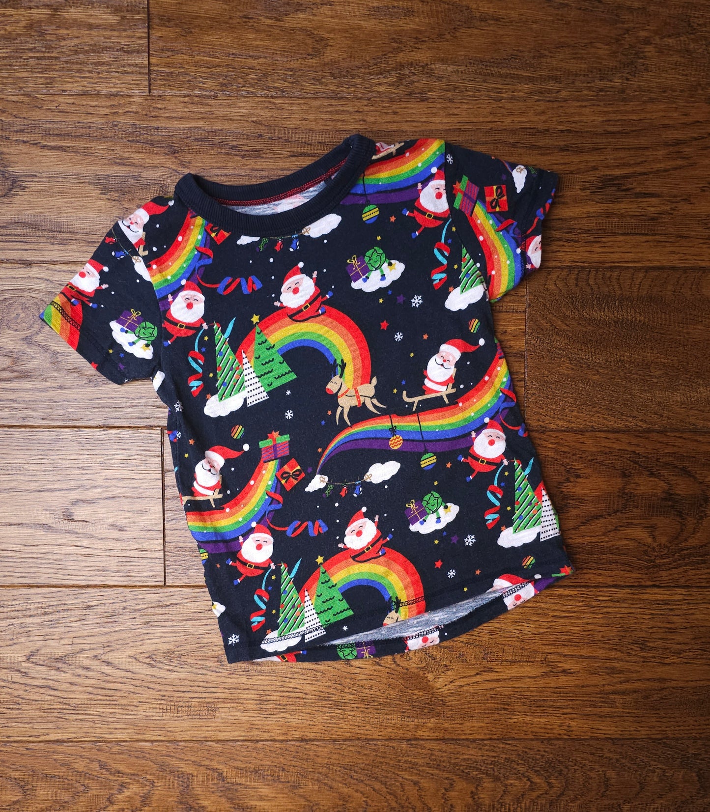 Next Santa Rainbow Christmas T-Shirt 18-24 Months