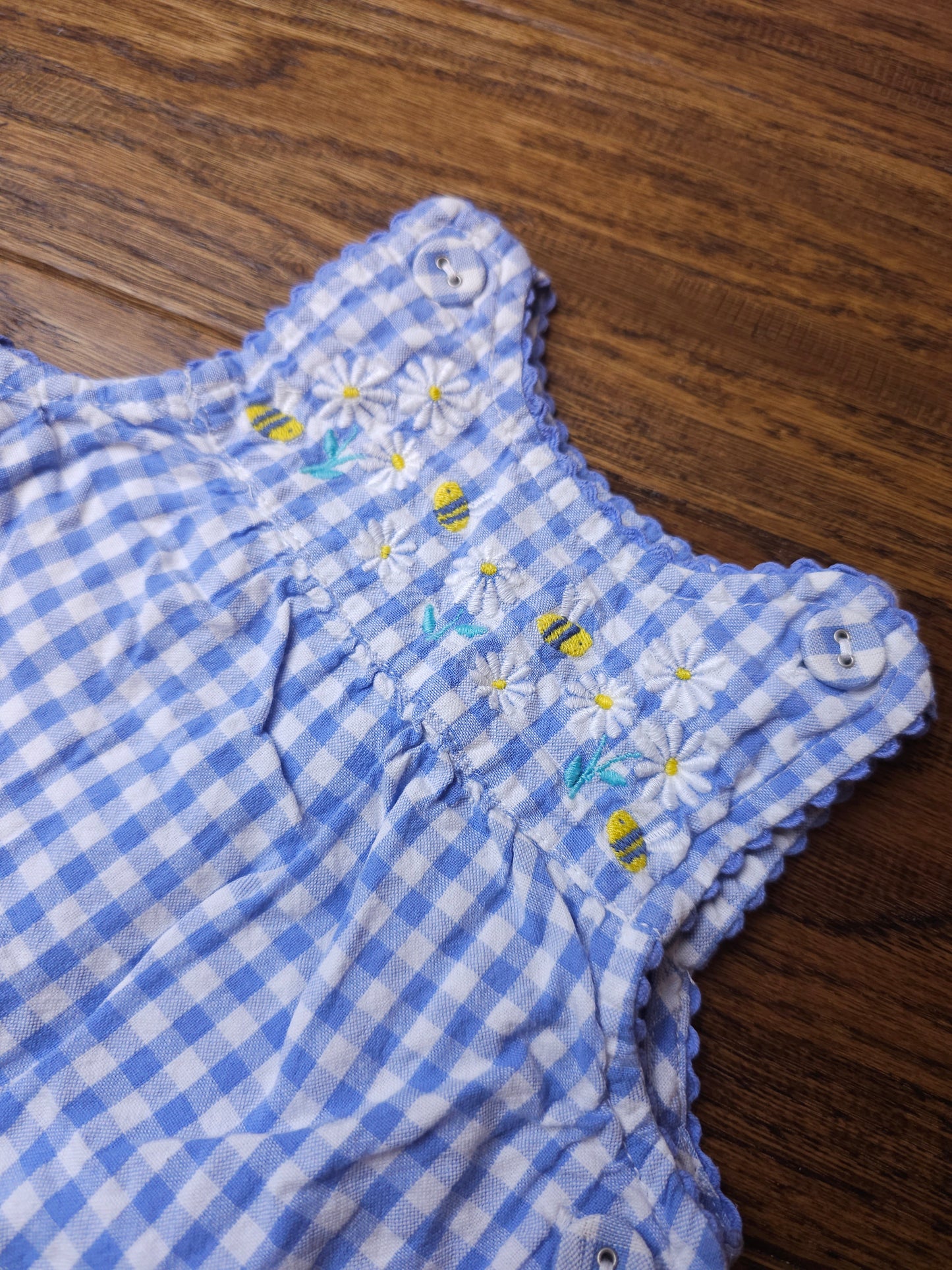 Jojo Maman Embroidered Daisy Bee Romper 0-3 Months