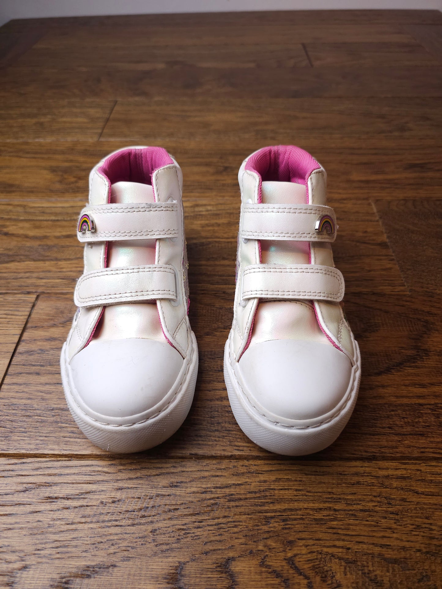 George Rainbow Sequin Velcro Trainers UK 11 Child M