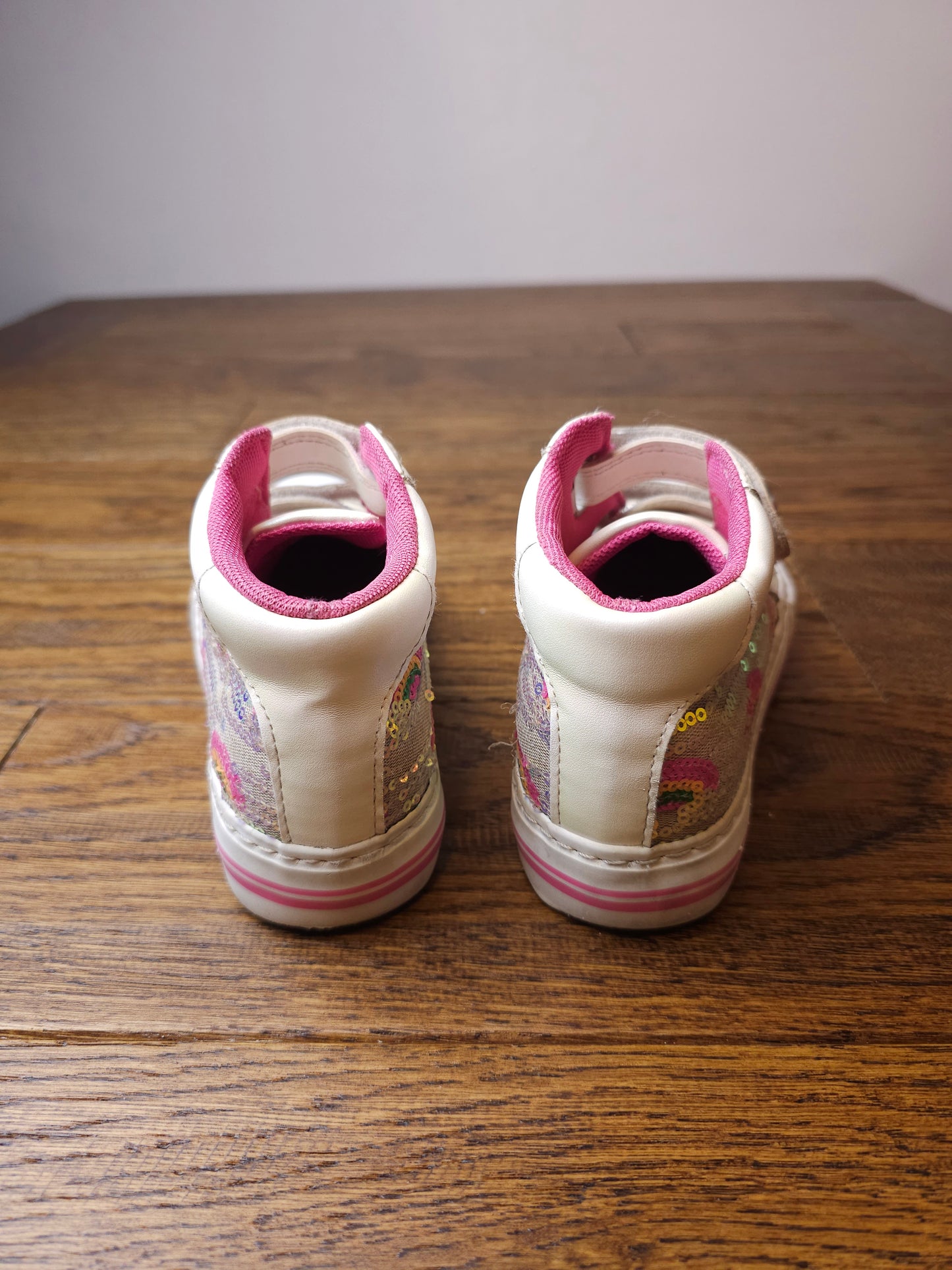 George Rainbow Sequin Velcro Trainers UK 11 Child M