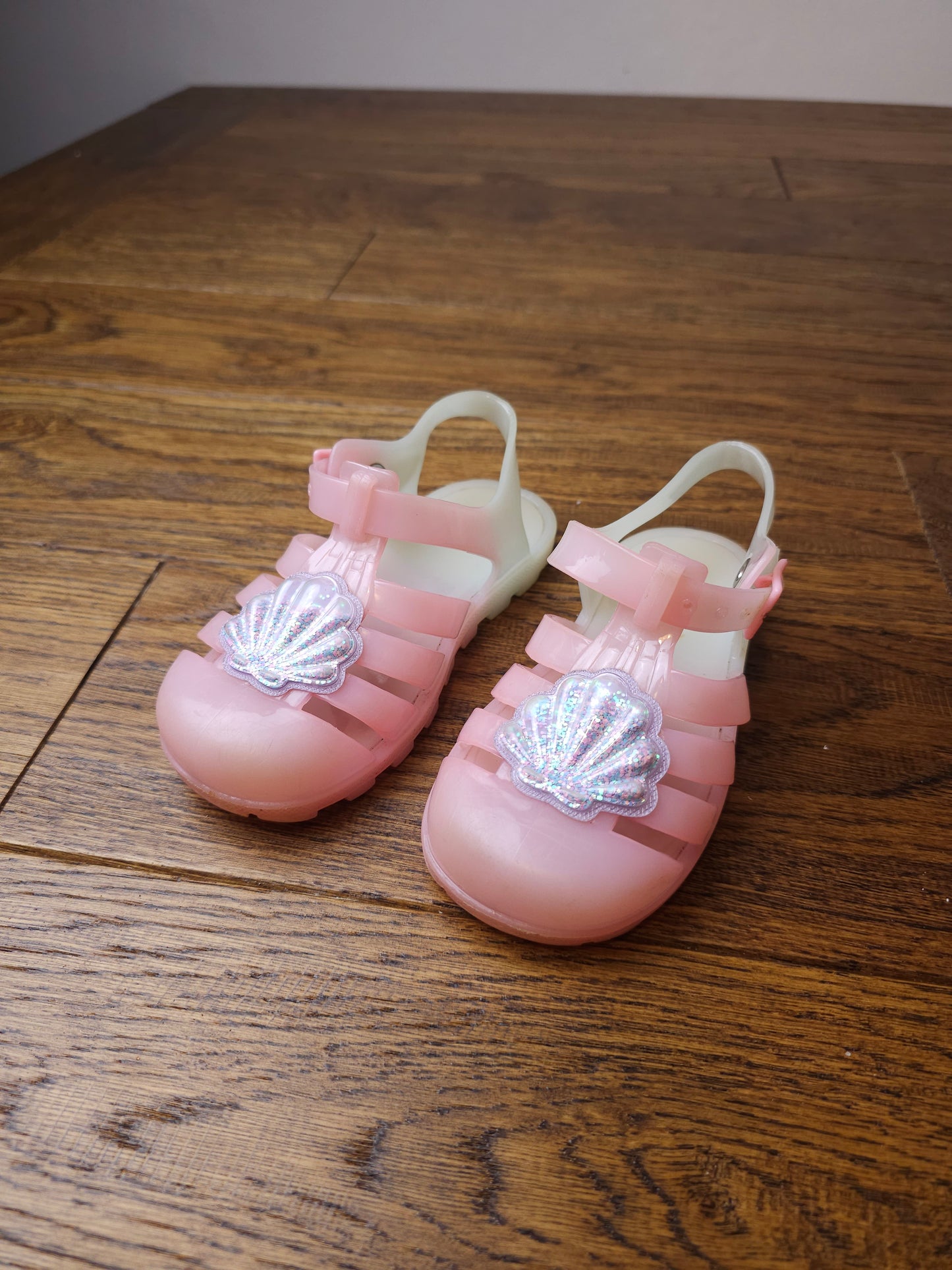 Primark Glitter Shell Jelly Sandals UK 8 Infant M