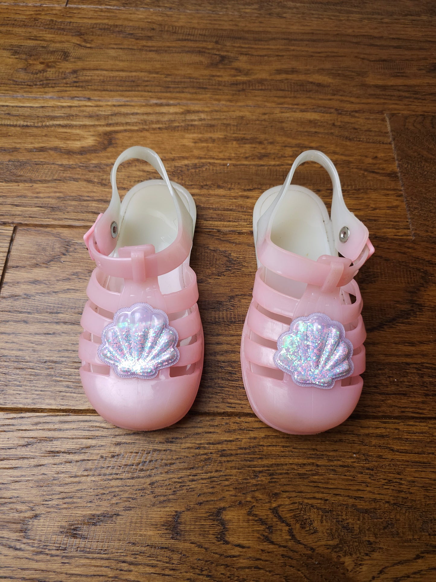 Primark Glitter Shell Jelly Sandals UK 8 Infant M
