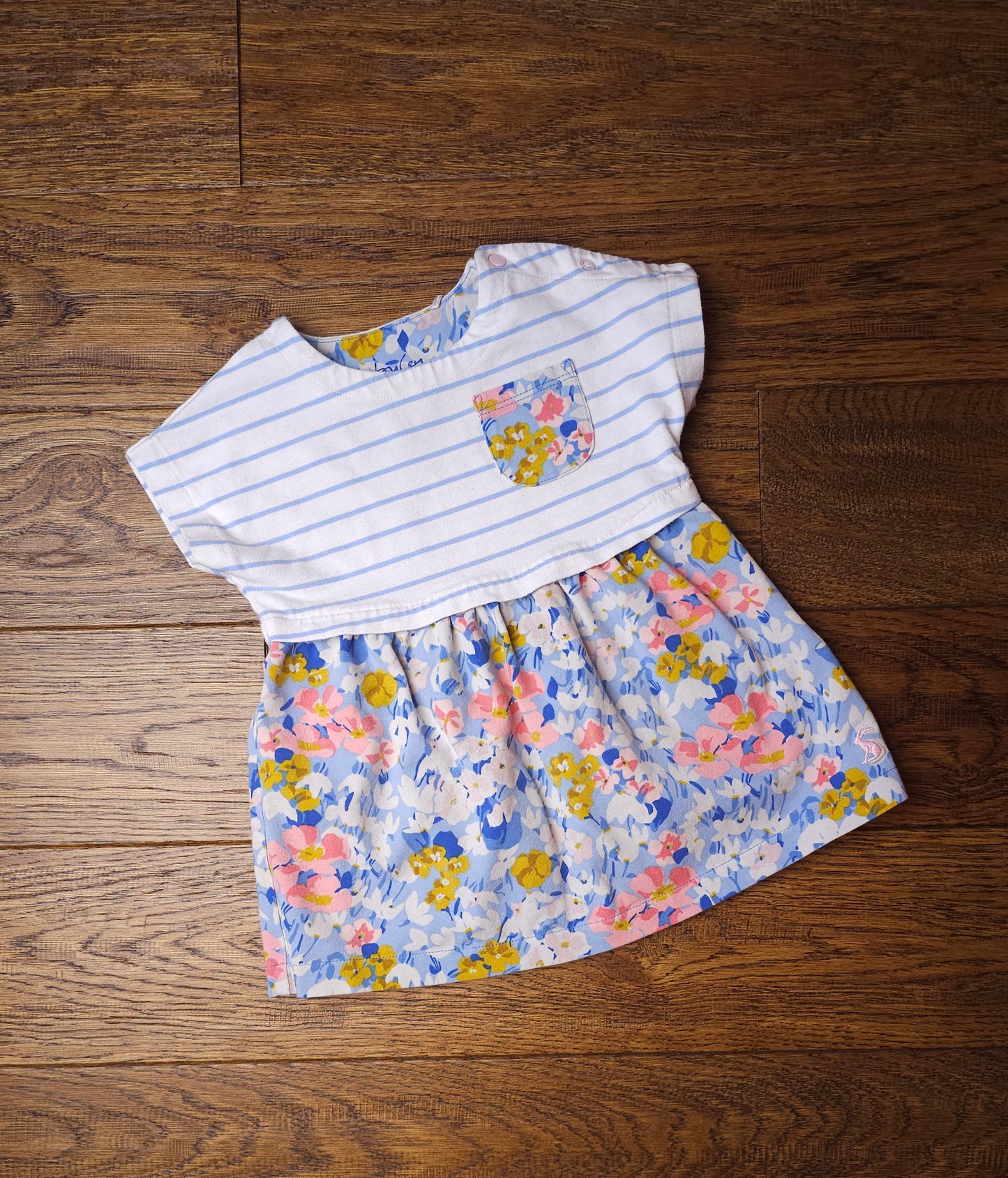 Joules Floral Striped Dress 6-9 Months