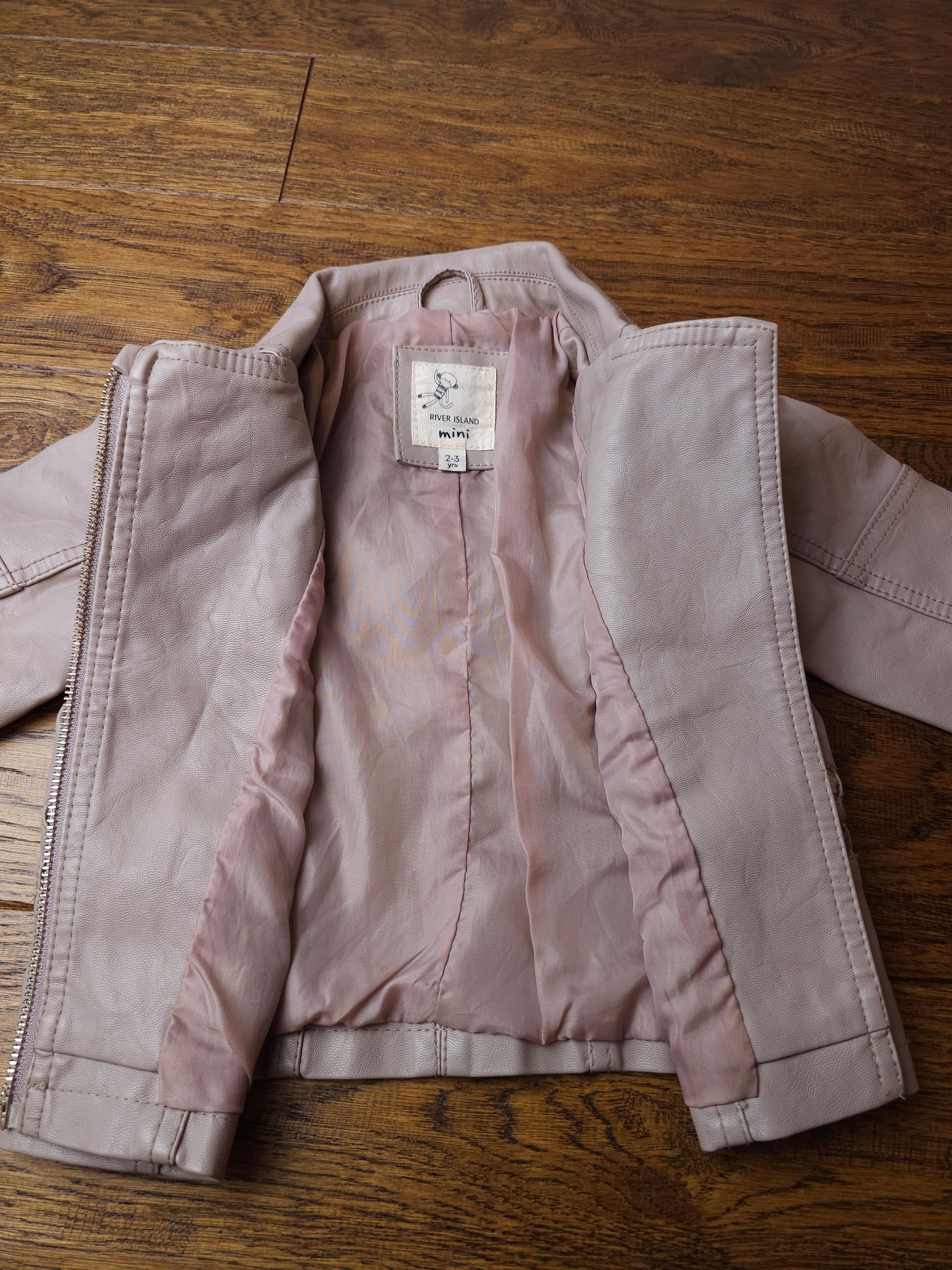 River Island Lined Faux Leather Jacket 2-3 Years