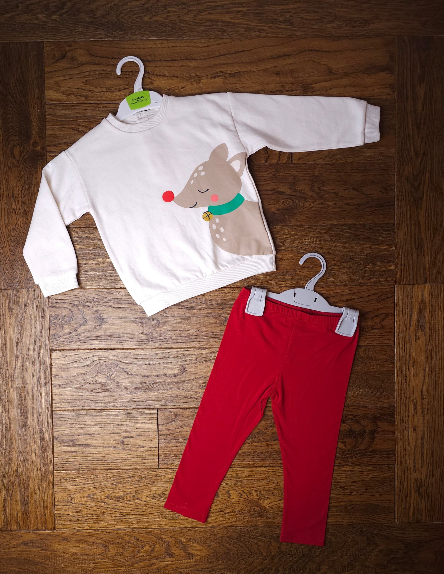 Marks and Spencer Rudolph Christmas Jumper and Leggings Outfit 2-3 Years