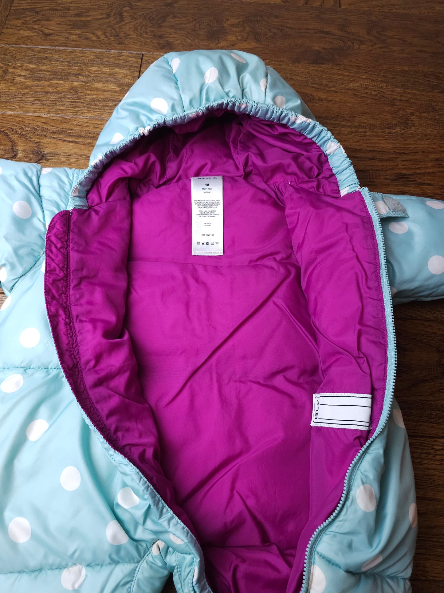 Columbia Spotty Down Feather Snowsuit 12-18 Months