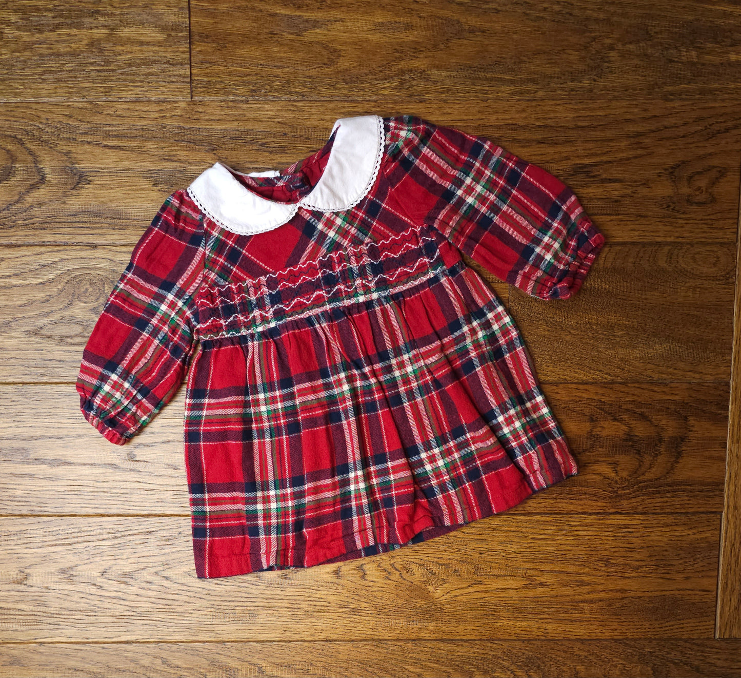 F&F Collared Tartan Christmas Dress 6-9 Months