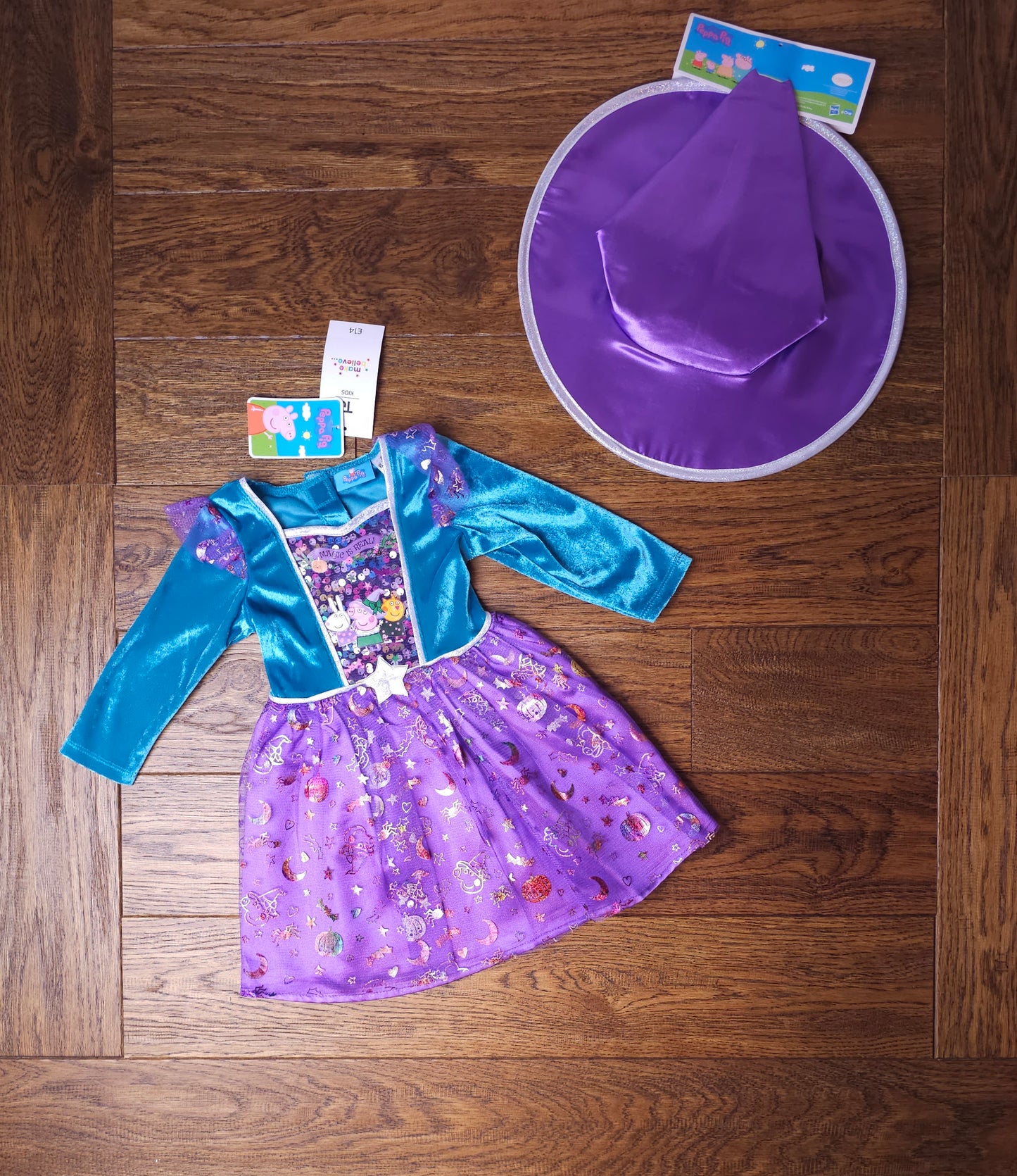 TU Peppa Pig Magic Is Real Halloween Witch Costume with Hat 6-9 Months