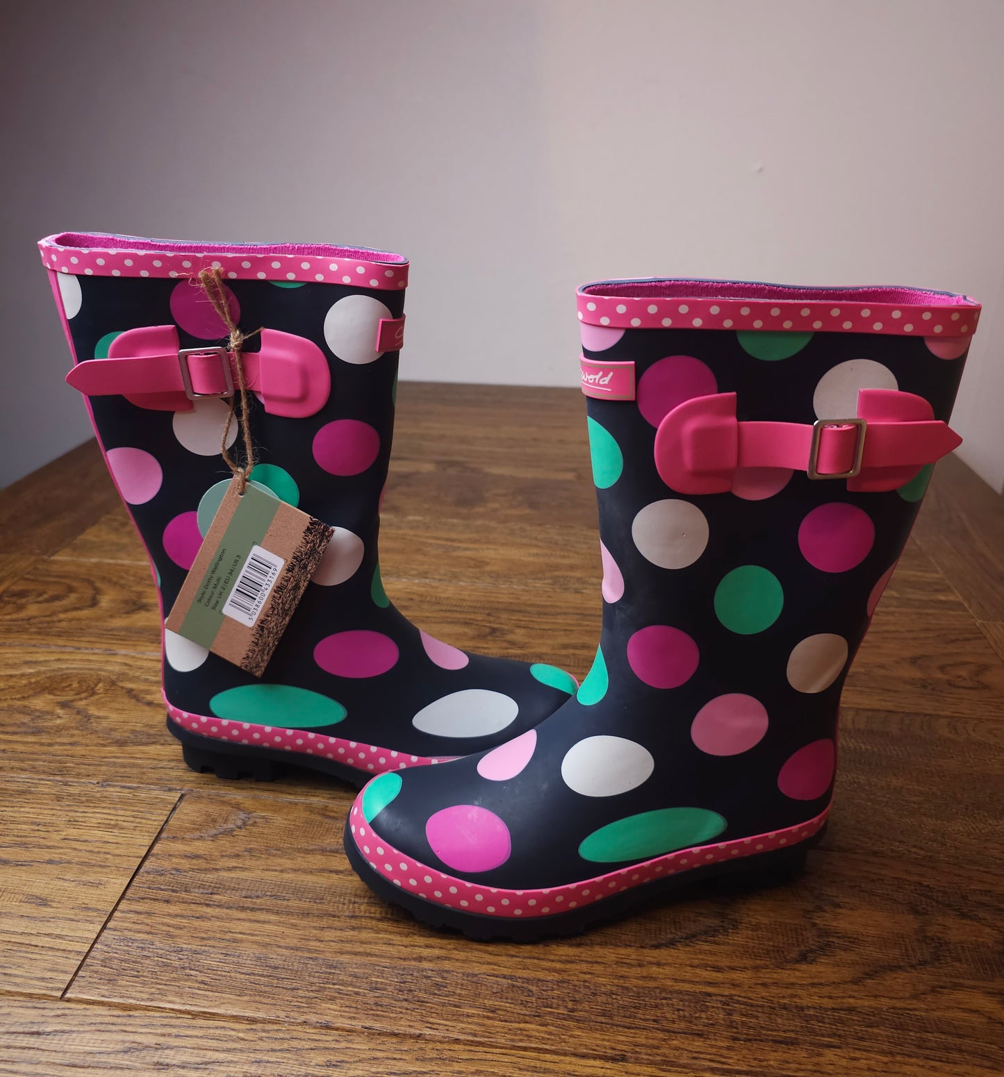 Cotswold Polkadot Dotty Welly Wellington Boots, UK 12 Child, UK 13 Child, UK 2 Junior, UK 4 Junior