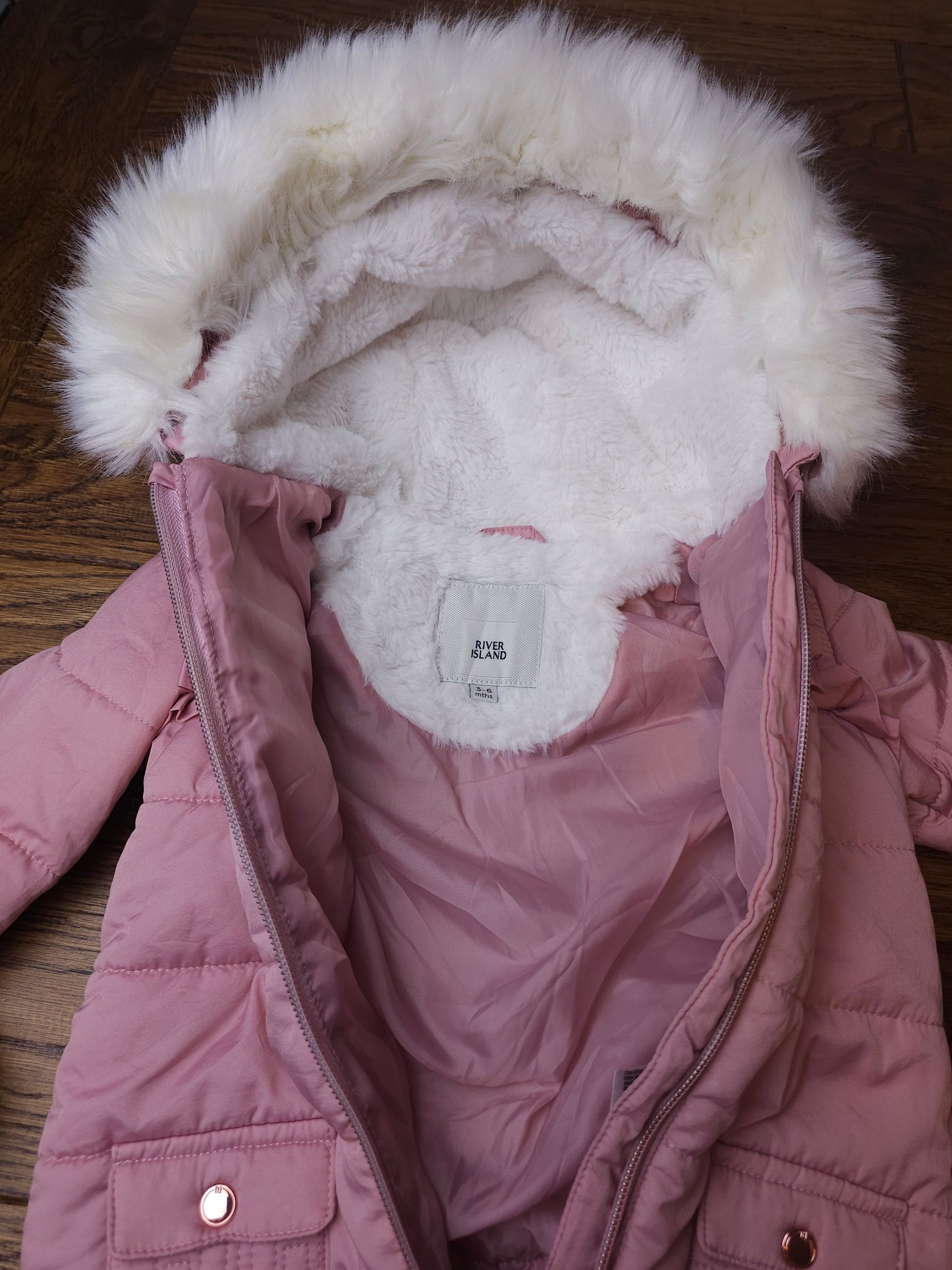 River Island Pramsuit Snowsuit With Detachable Mittens 3-6 Months
