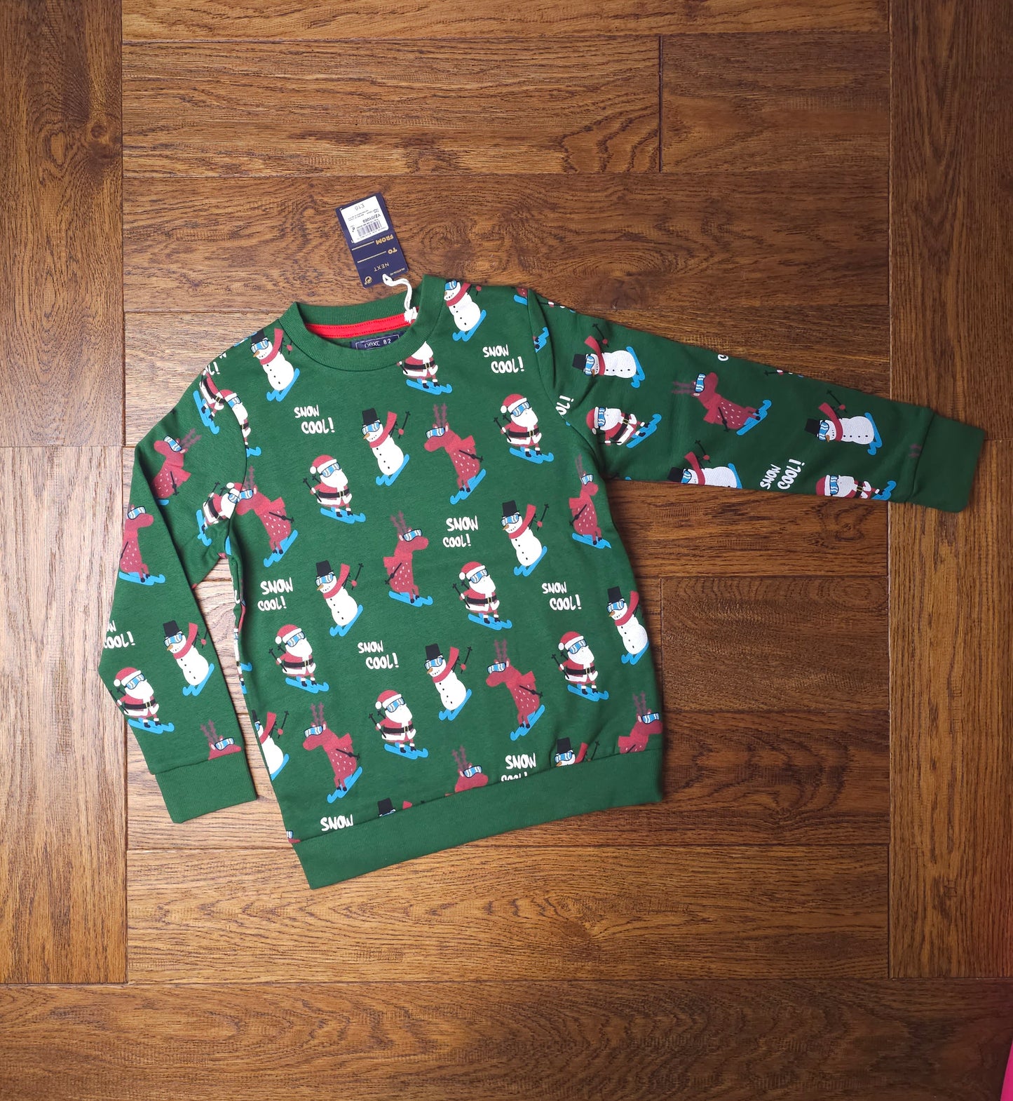 Next Snow Cool Santa Skiing Christmas Jumper 3 Years, 4 Years, 5 Years, 6 Years, 7 Years, 8 Years