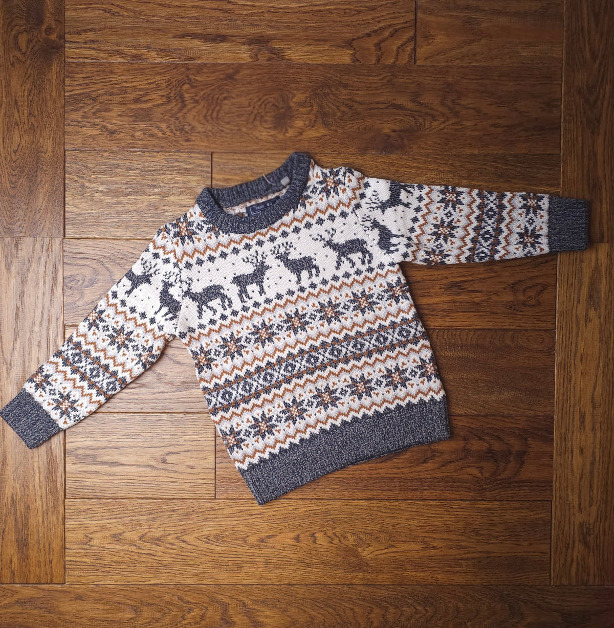 Next Reindeer Fair Isle Design Christmas Jumper 4-5 Years.