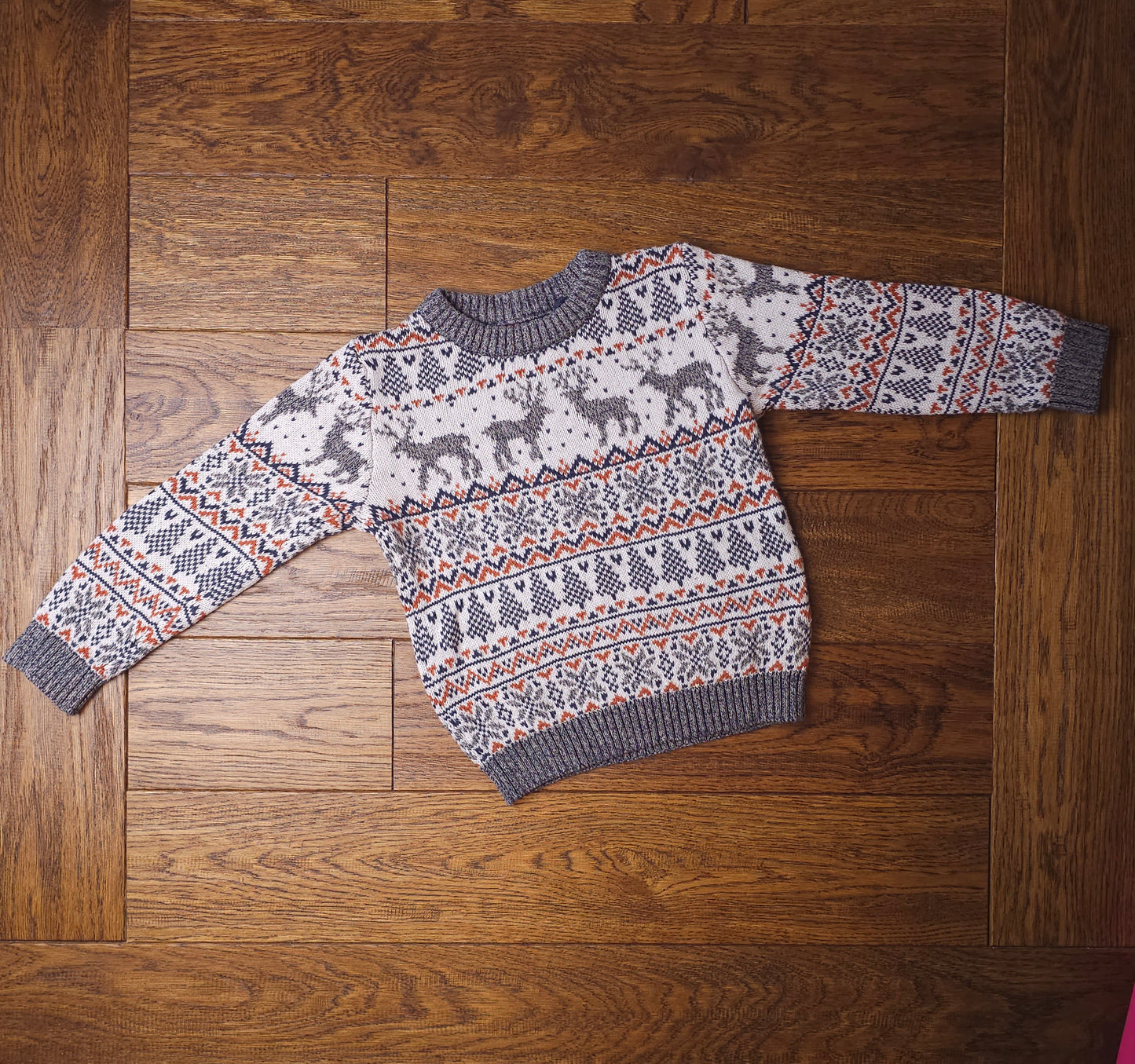 Next Reindeer Fair Isle Design Christmas Jumper 3-4 Years