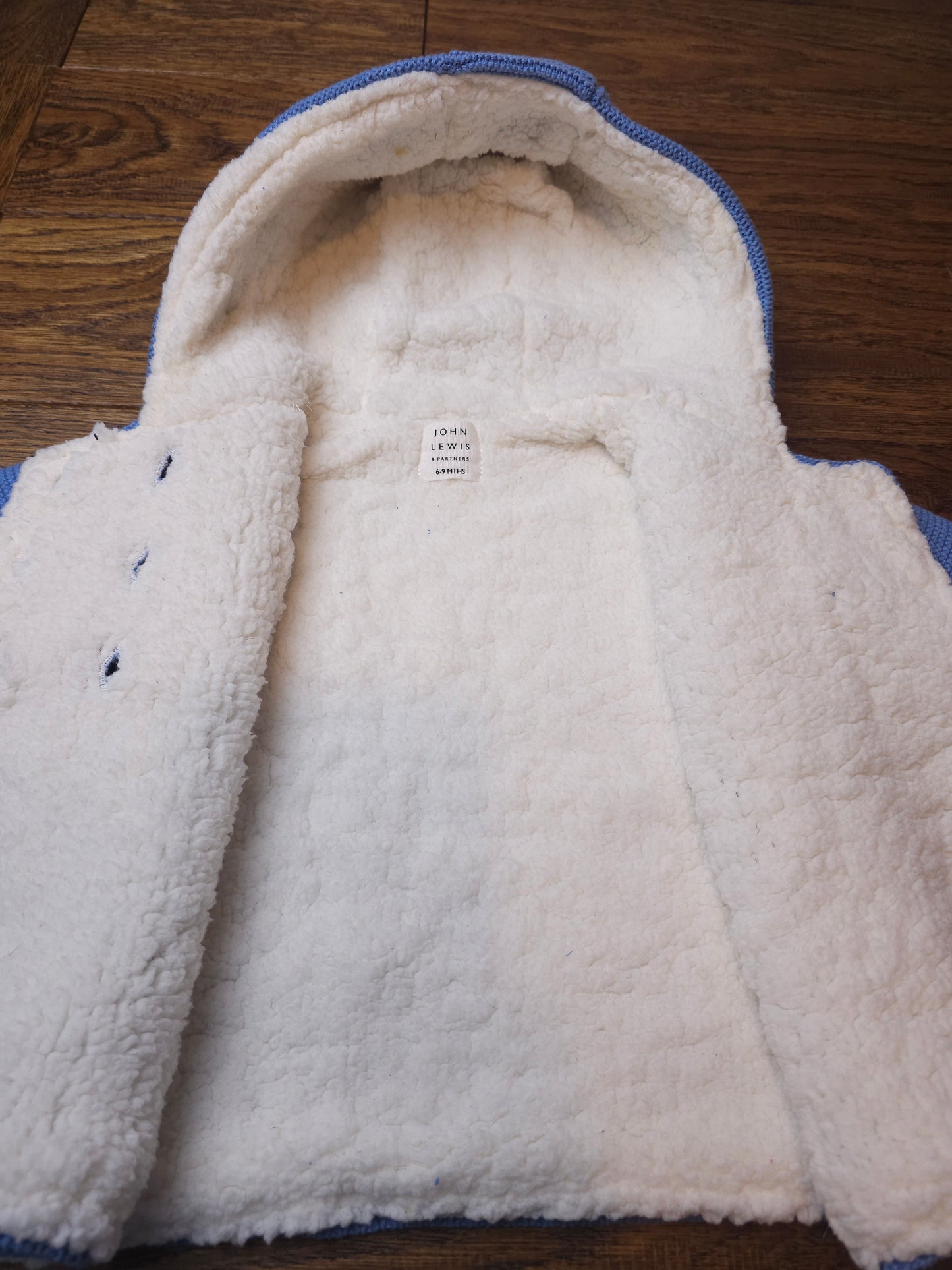 John Lewis Hooded Knitted Jacket 6-9 Months