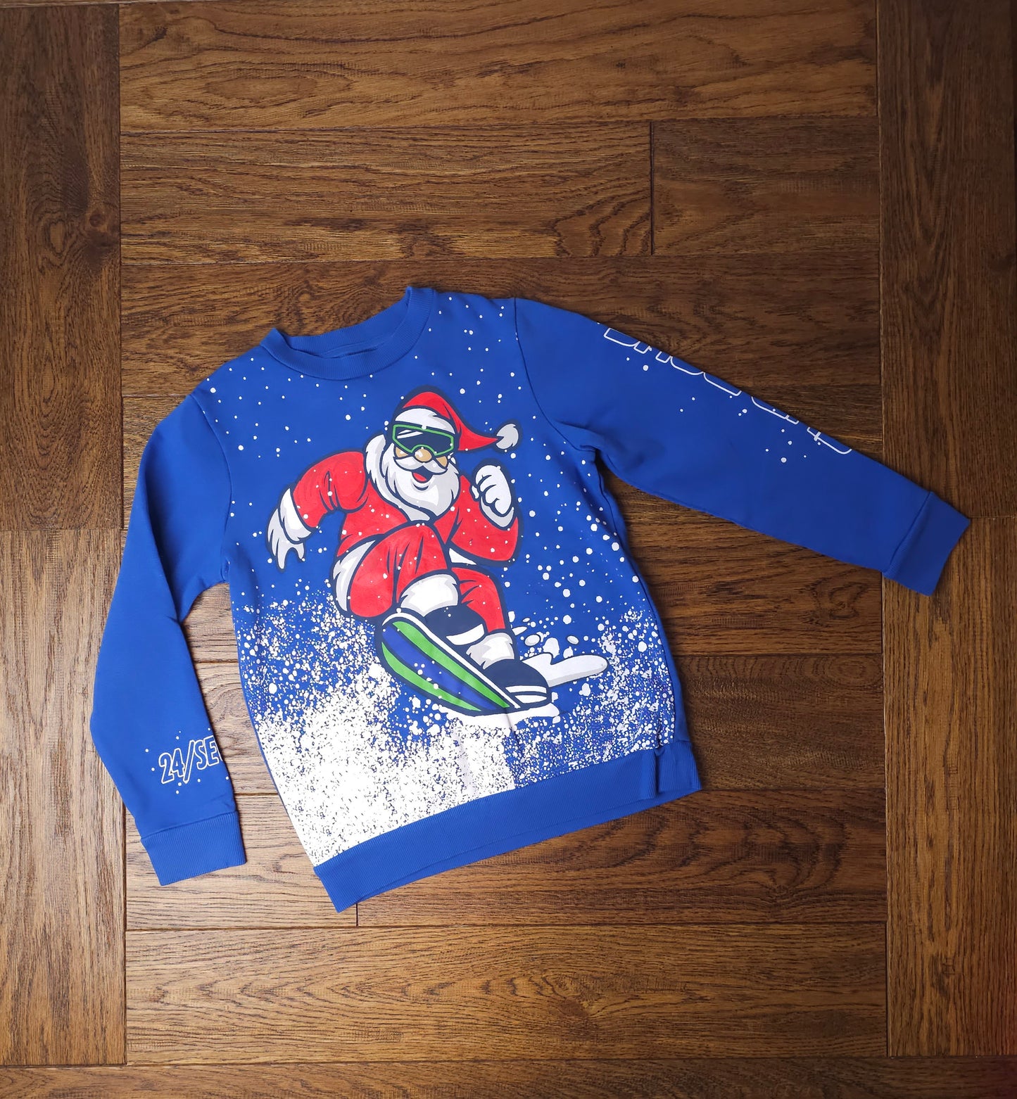 Next Snowboarding Santa Christmas Jumper 8 Years