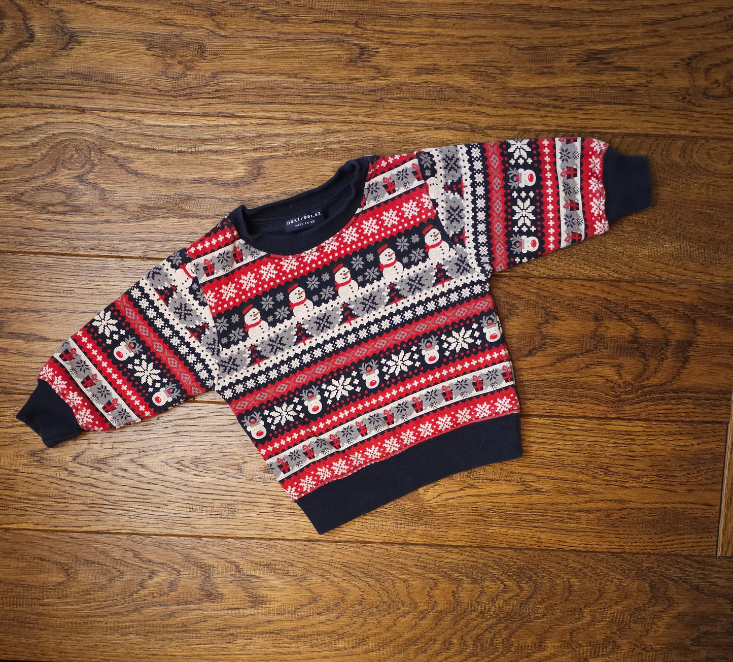 Next Snowman Rudolph Christmas Jumper 3-6 Months.