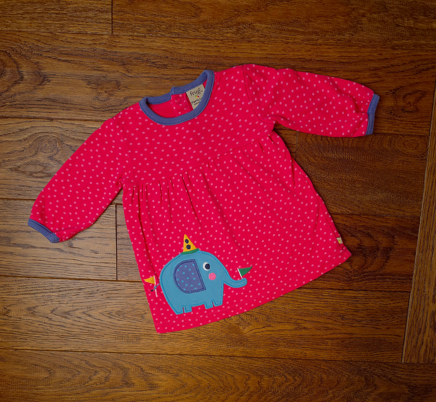 Frugi Elephant Dress 0-3 Months.