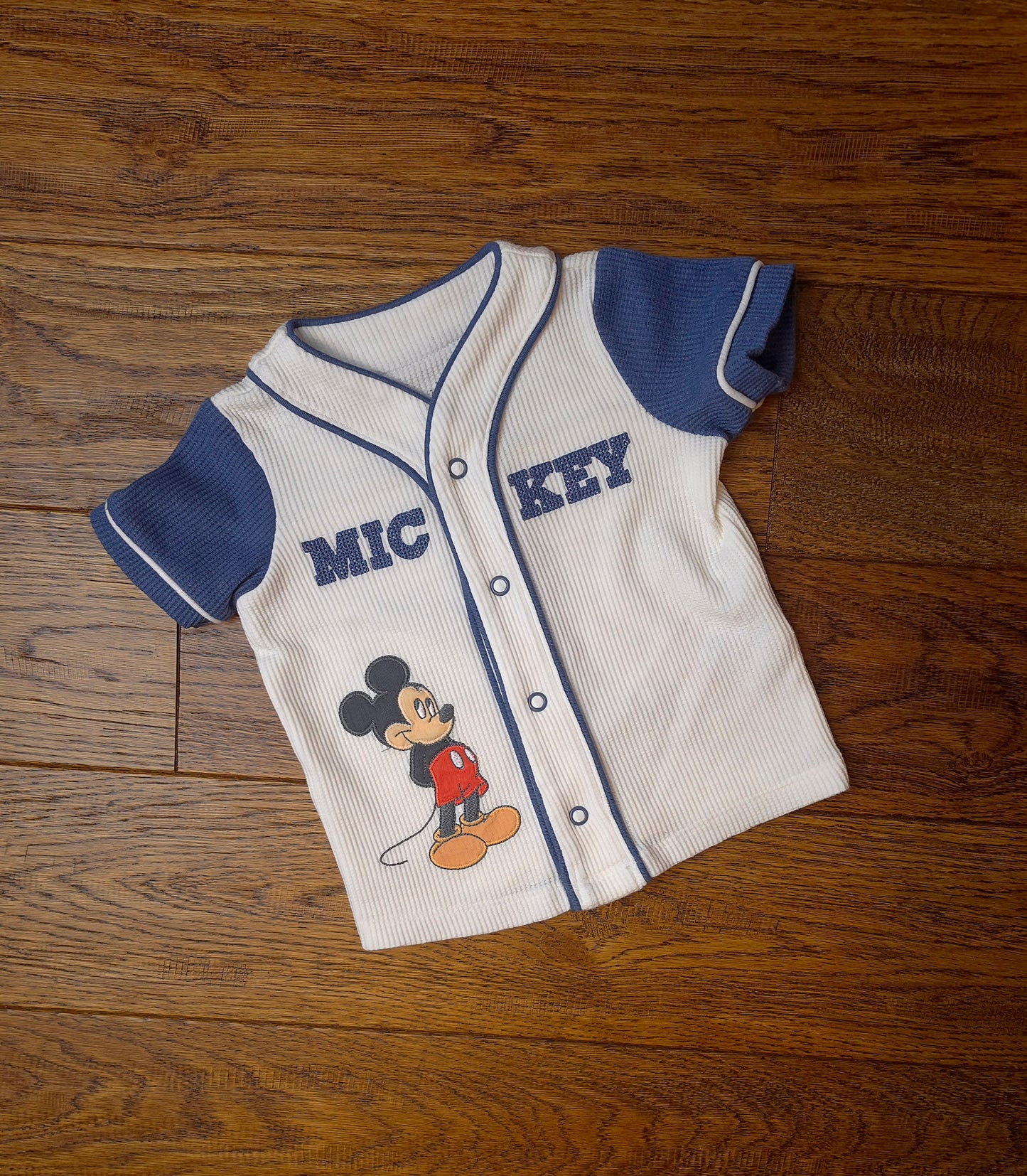 Tesco Embroidered Disney Mickey Mouse Baseball Style Top 0-3 Months.