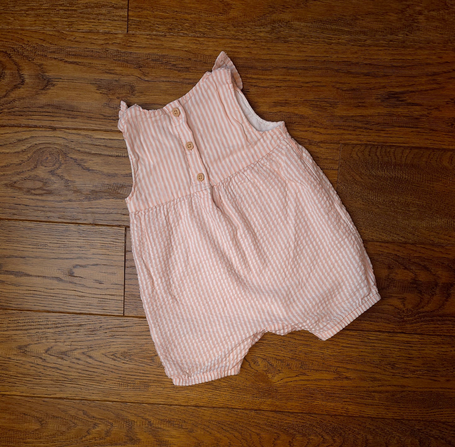 F&F Lined Embroidered Strawberry Romper 3-6 Months.