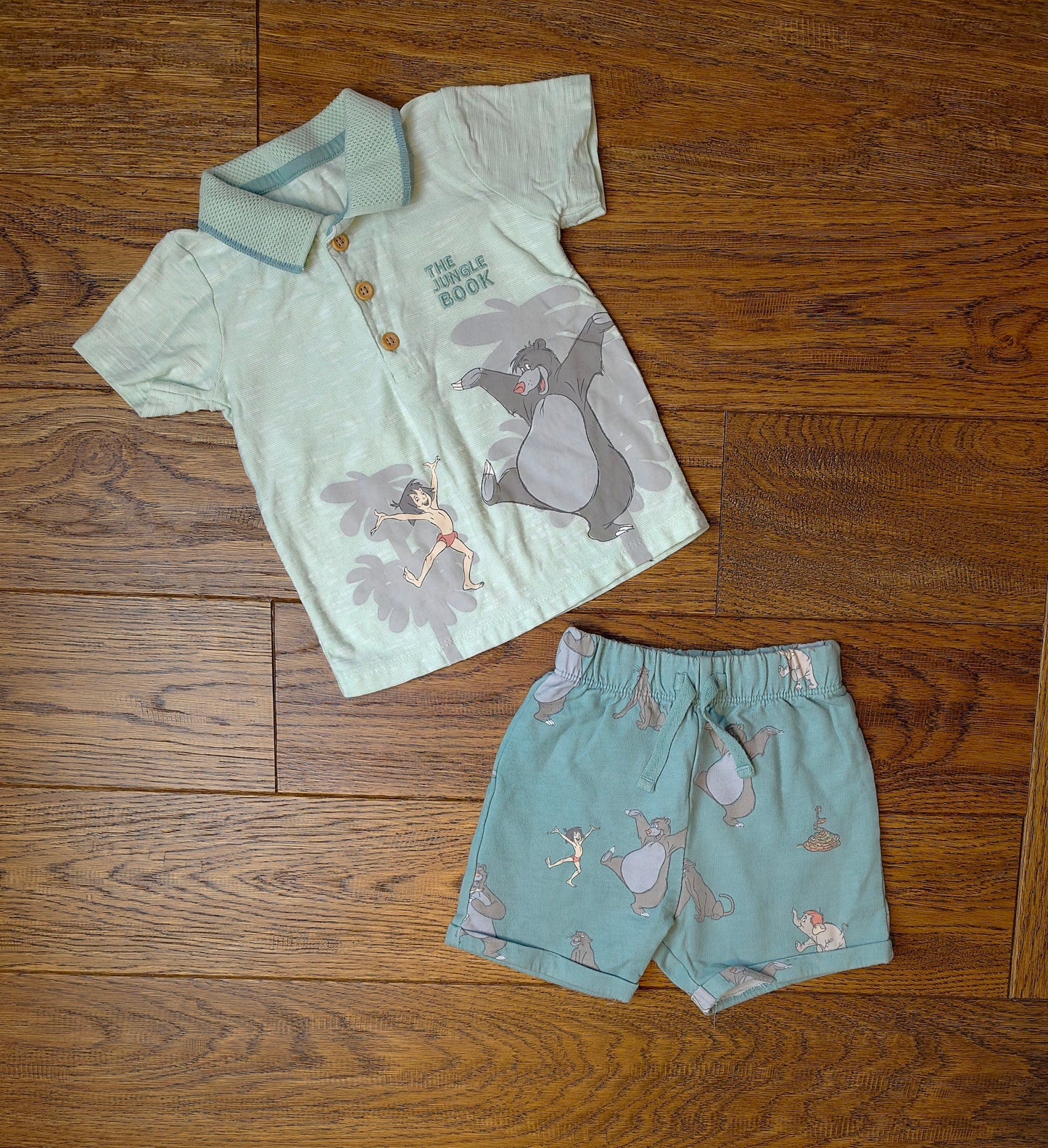 George Disney The Jungle Book T-Shirt and Shorts Outfit Set 6-9 Months.