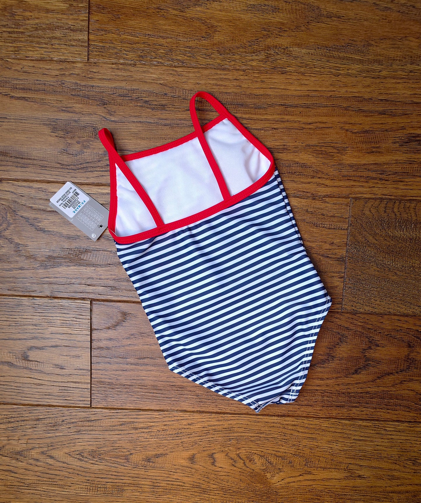 Primark Frilly Striped Swimsuit Swimming Costume 6-9 Months.