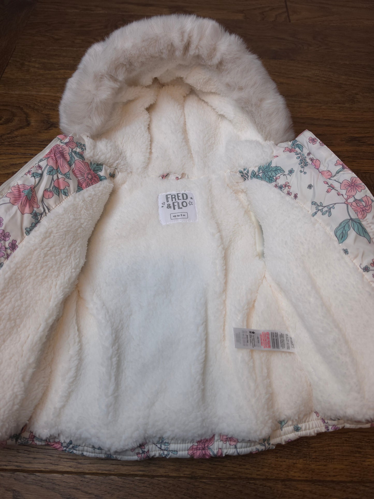 Fred and Flo Floral Coat Jacket 0-3 Months.