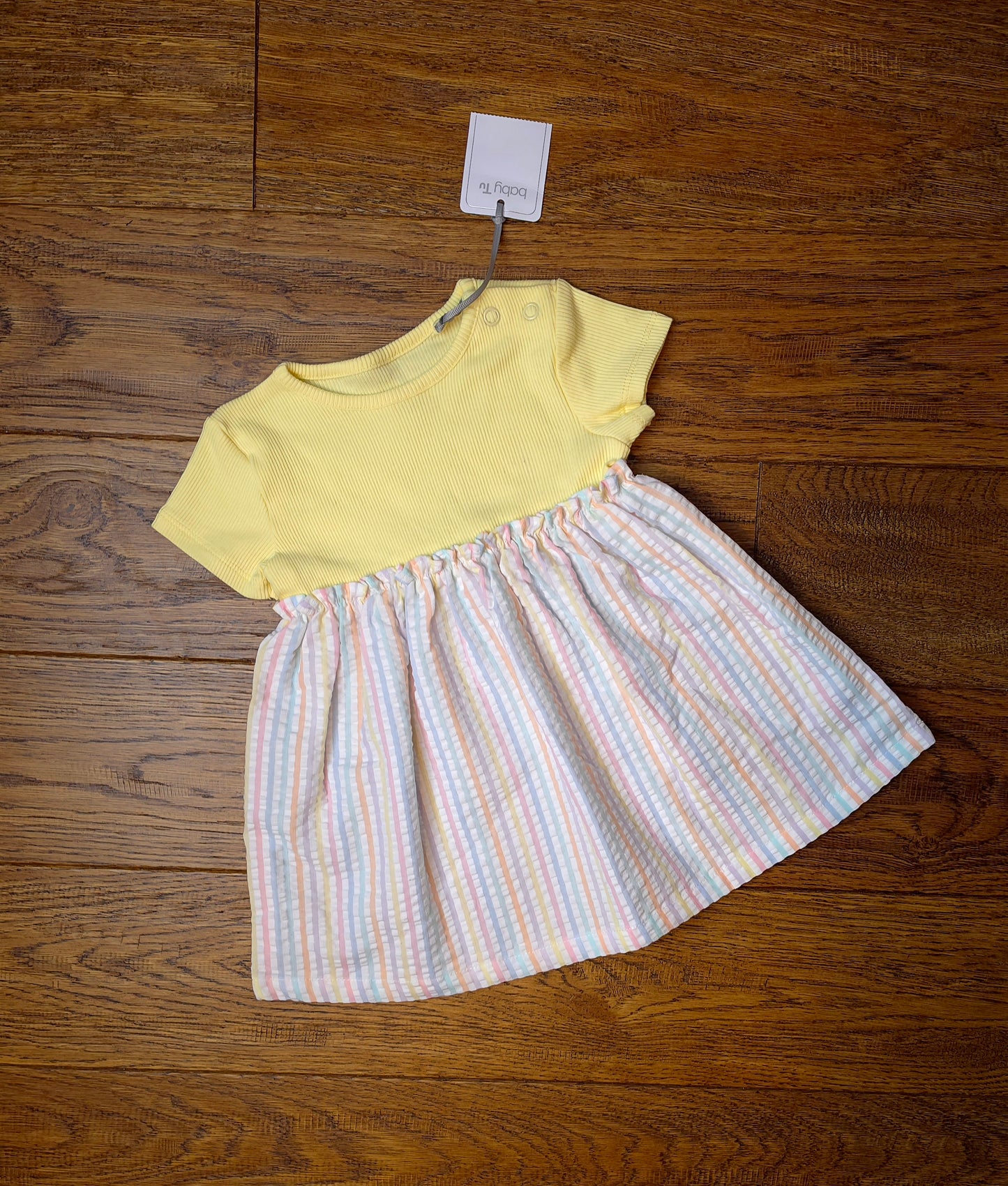 TU Pastel Stripe Dress 3-6 Months.