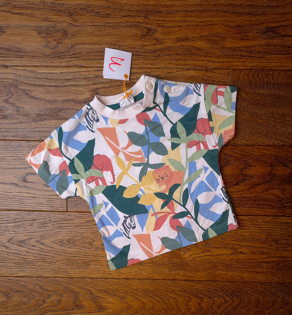 John Lewis Jungle T-Shirt 0-3 Months.