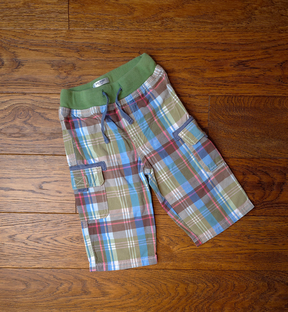 Boden Chequered Cargo Trousers 12-18 Months.