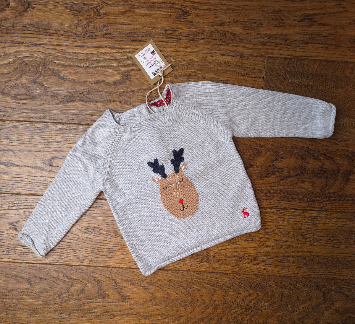 Joules Rudolph Reindeer Christmas Jumper 0-3 Months.
