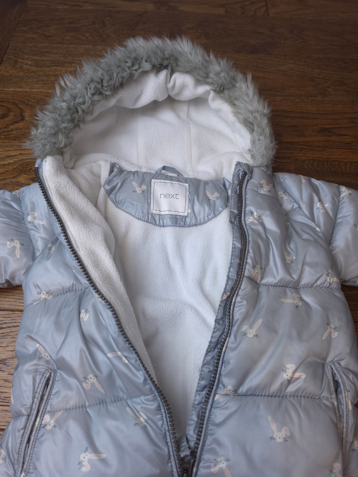 Next Rabbit Snowsuit Pramsuit 18-24 Months.