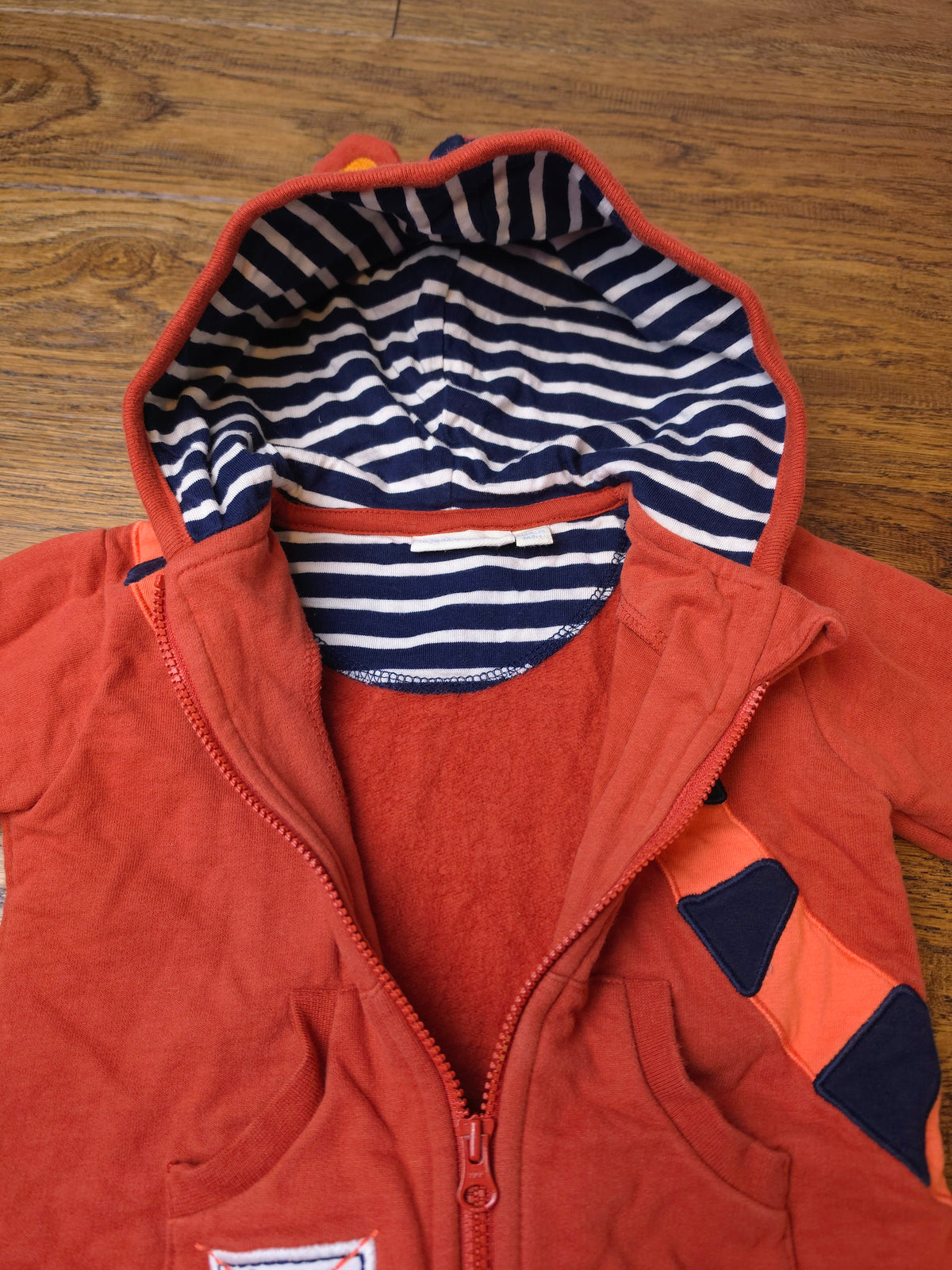 Jojo Maman Bébé Tiger Zipped Hoodie 6-12 Months.
