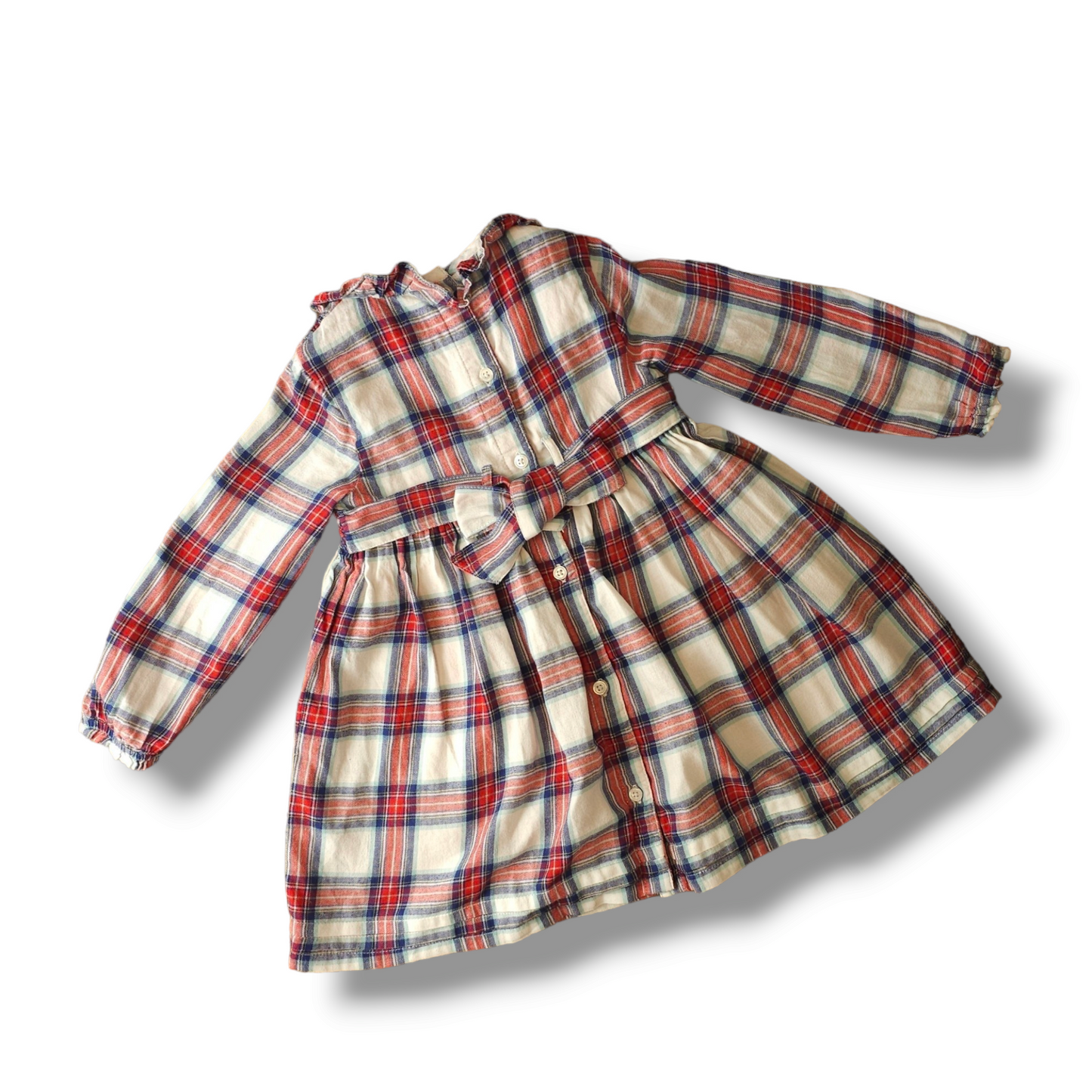 Boden Check Robin Christmas Dress 9-12 Months, 2-3 Years