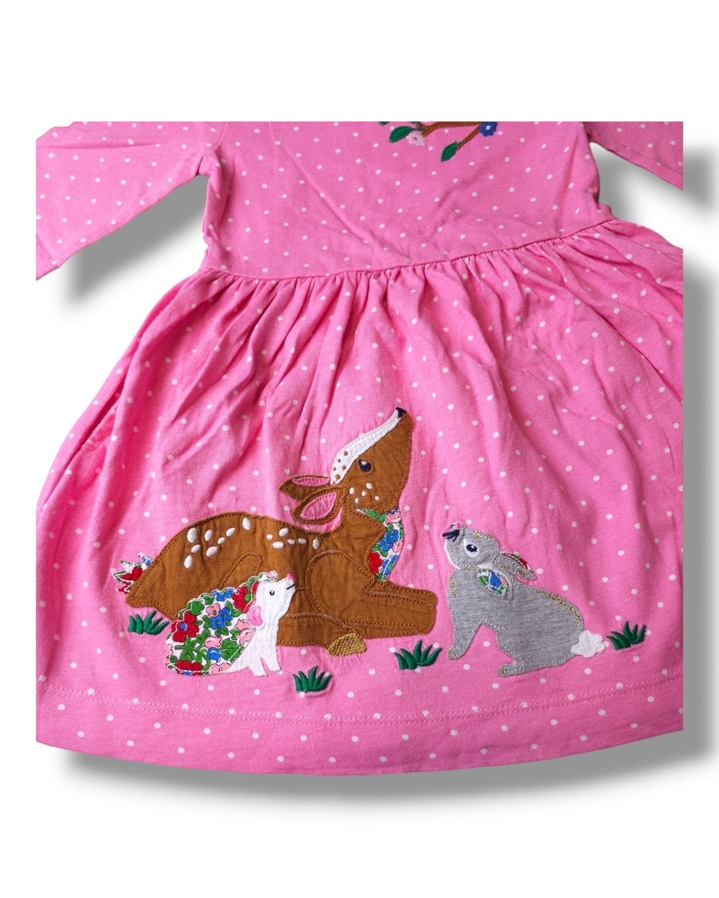 Boden Christmas Robin Deer Applique Dress 2-3 Years, 3-4 Years, 4-5 Years, 5-6 Years, 6-7 Years, 7-8 Years, 8-9 Years, 9-10 Years, 11-12 Years