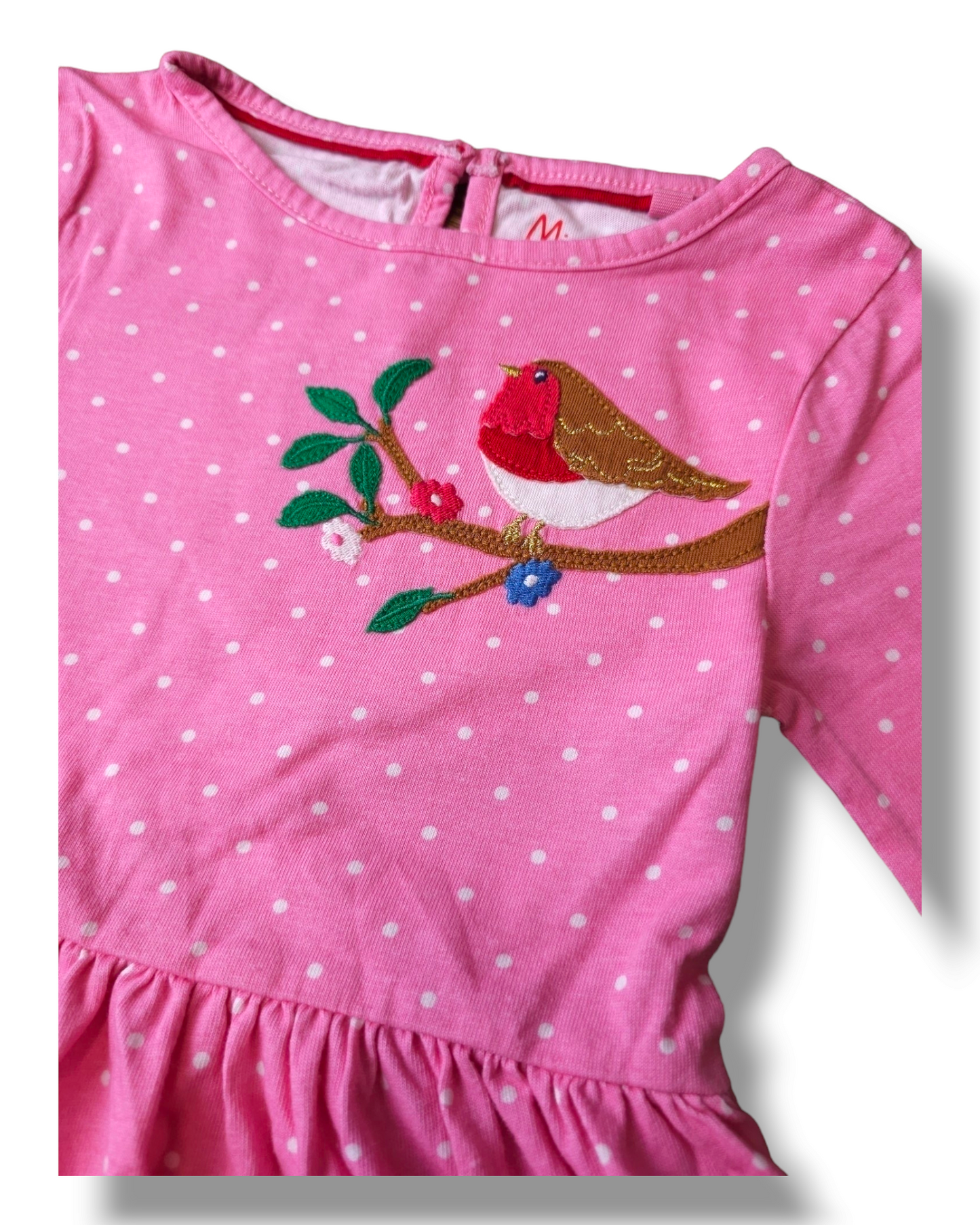 Boden Christmas Robin Deer Applique Dress 2-3 Years, 3-4 Years, 4-5 Years, 5-6 Years, 6-7 Years, 7-8 Years, 8-9 Years, 9-10 Years, 11-12 Years